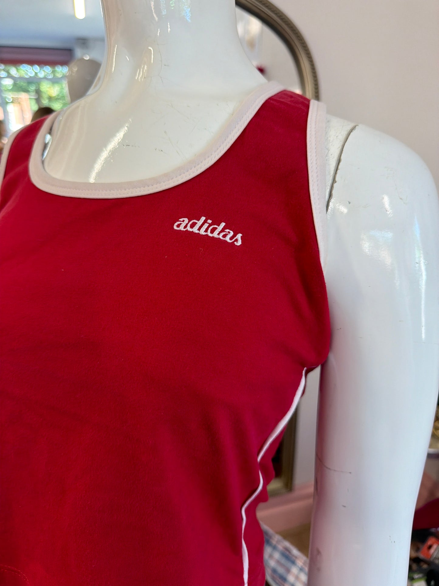 627 Adidas red tank top