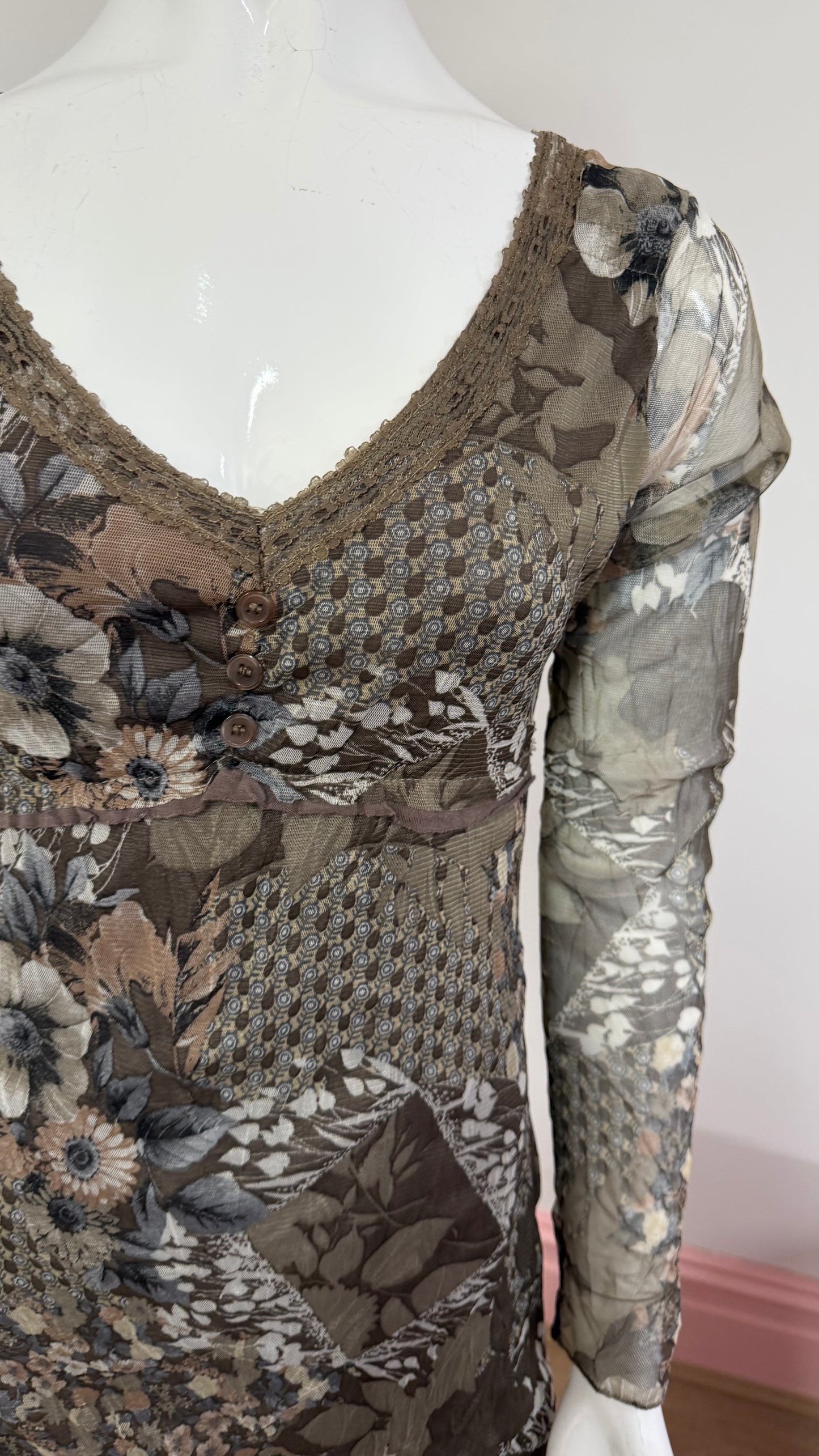 226 beige sheer dress
