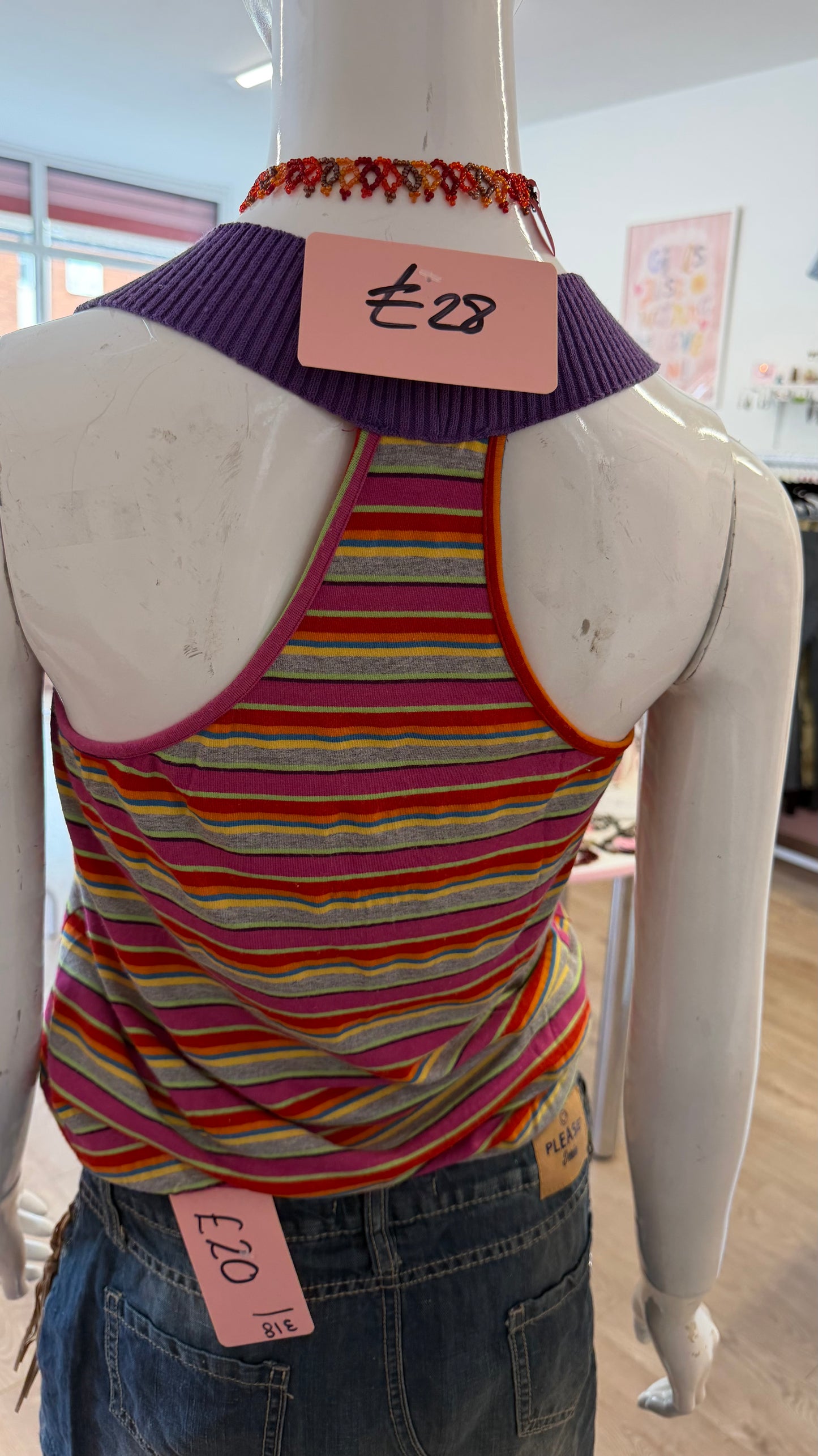 321 Denny Rose multi coloured v neck top
