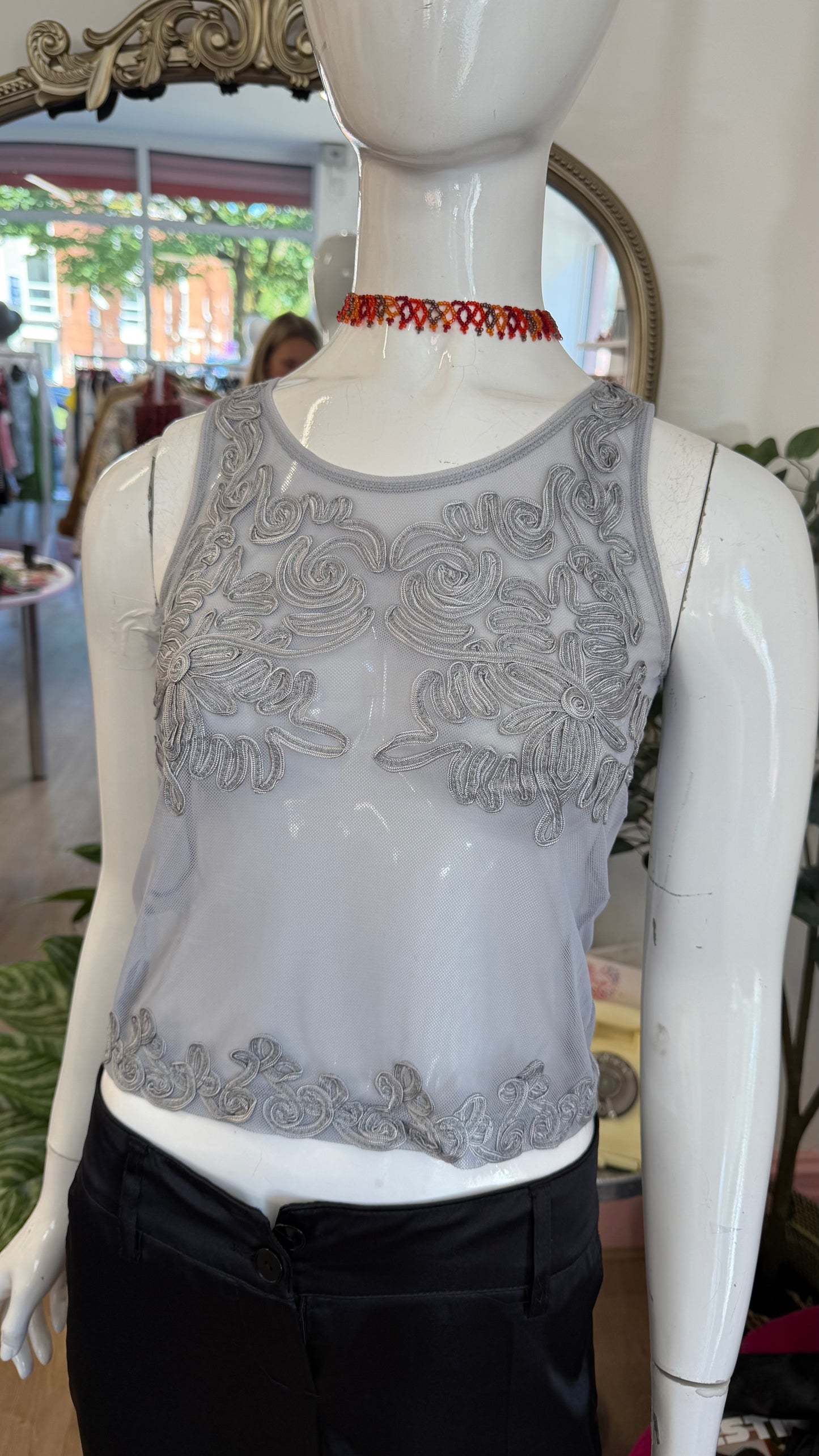 379 Armani sheer detailed top