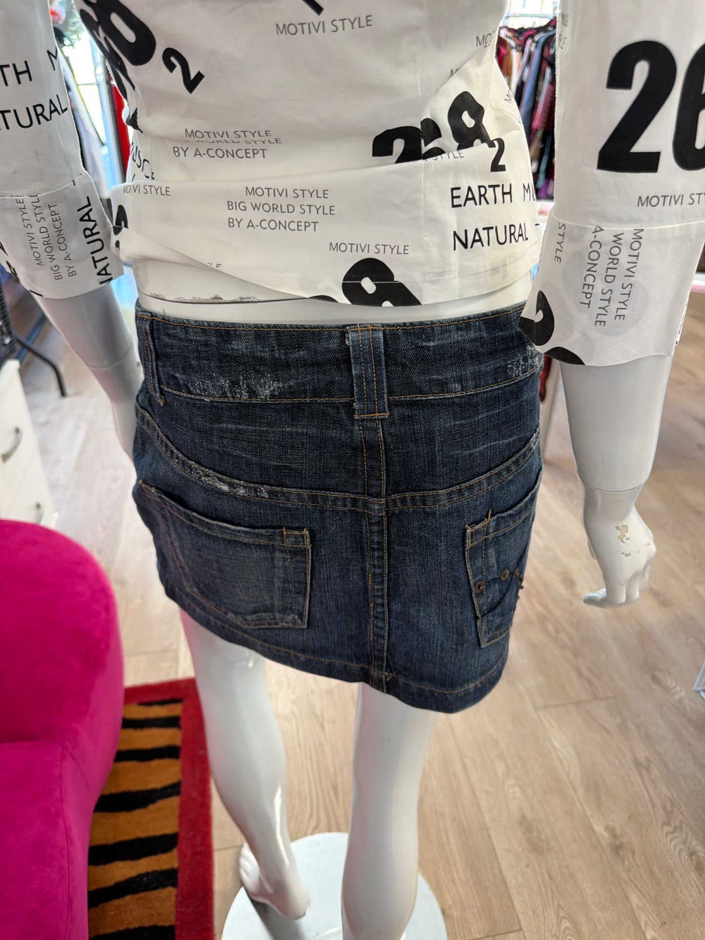 591 Studed denim mini skirt