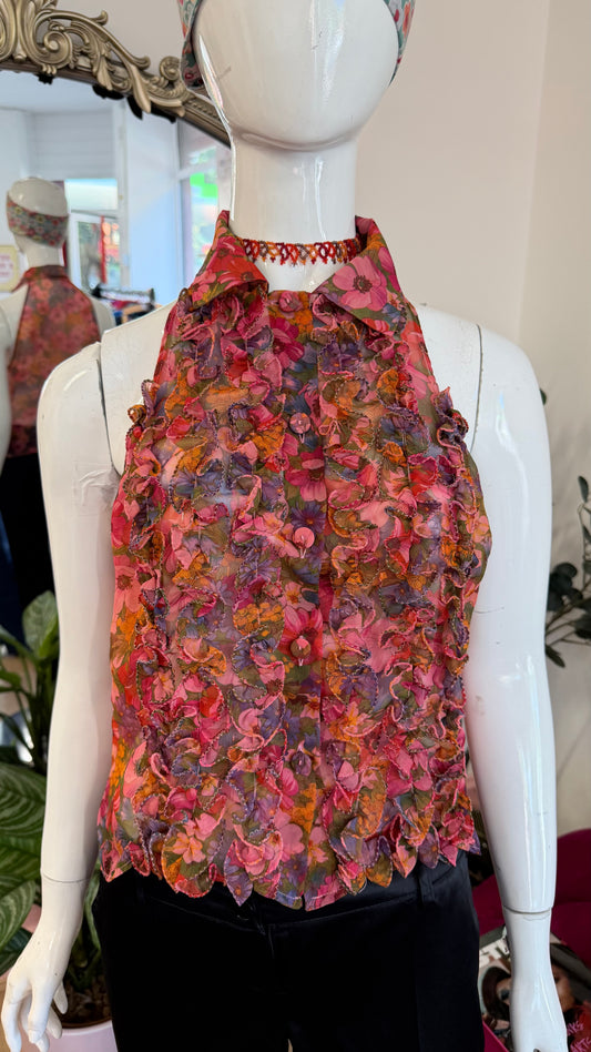 373 Marella floral sleeveless blouse