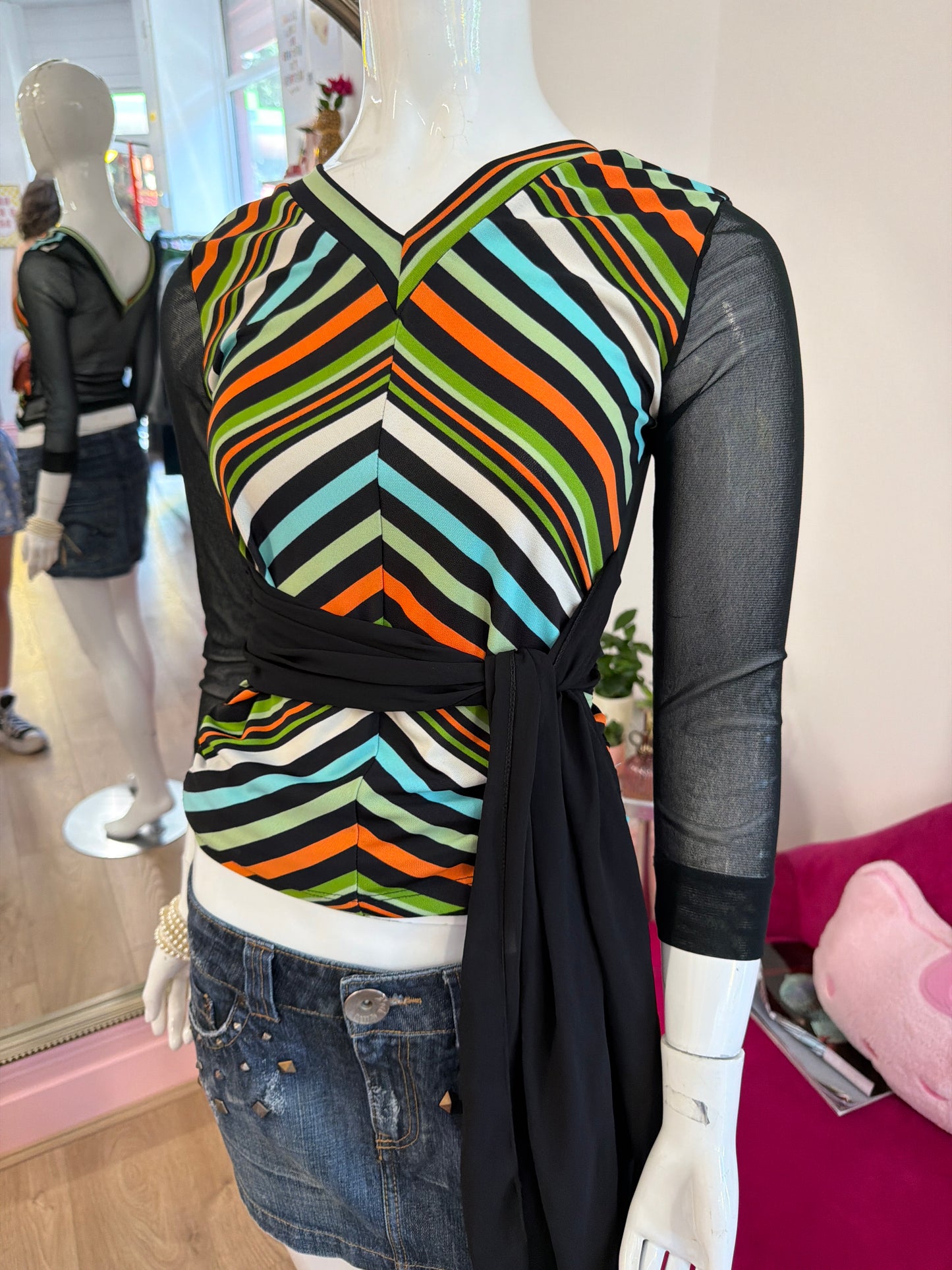 558 Multi coloured striped top
