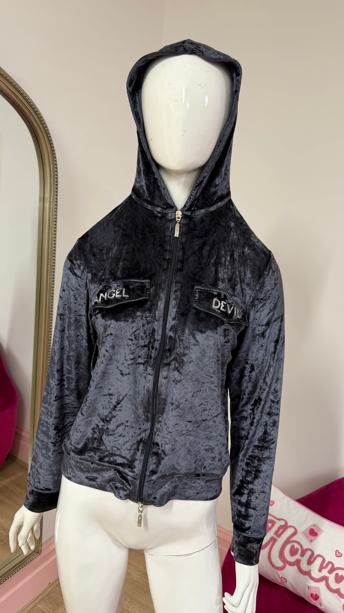 287 Purple velvet hoodie