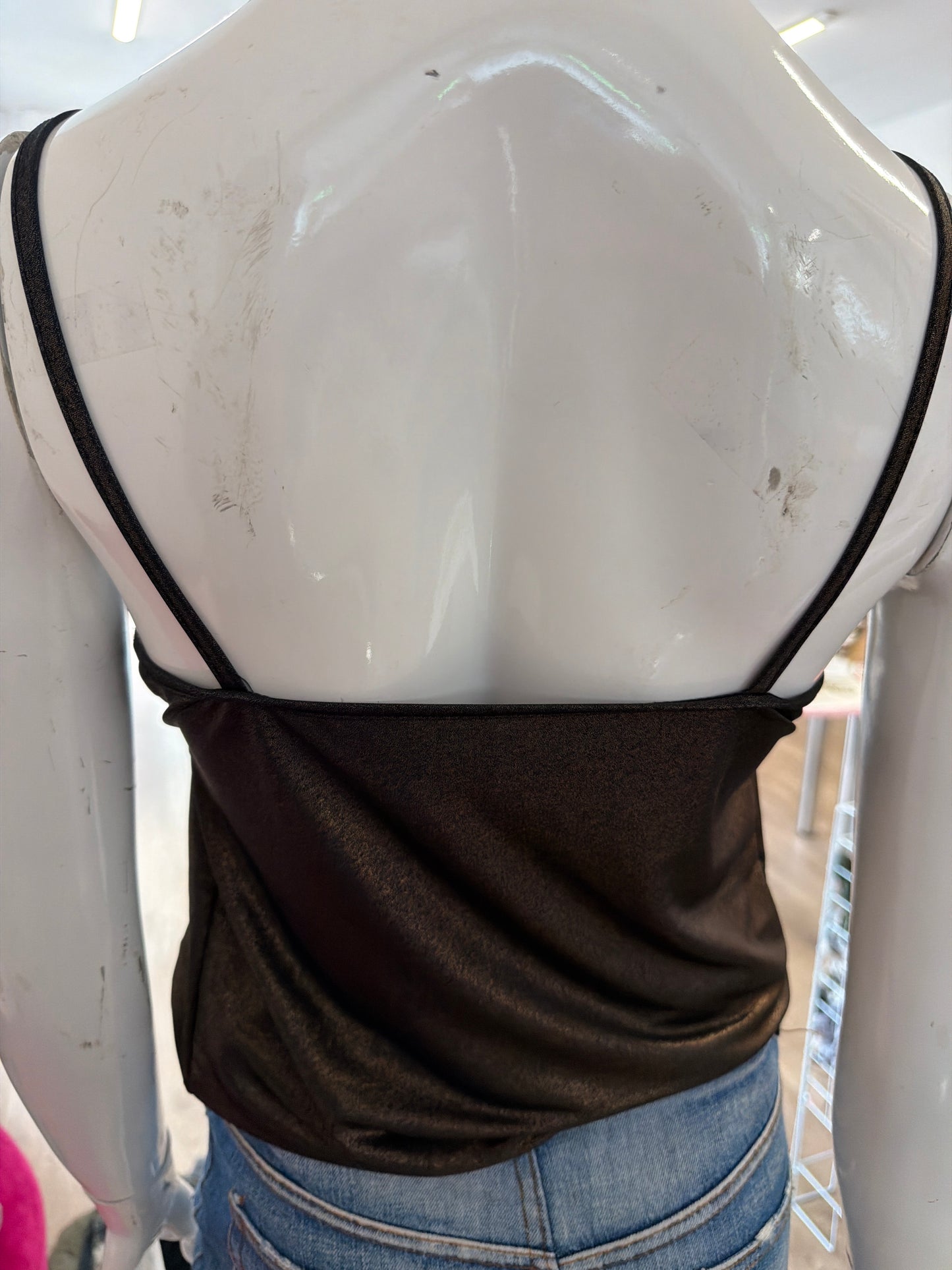 530 Brown metallic cami top