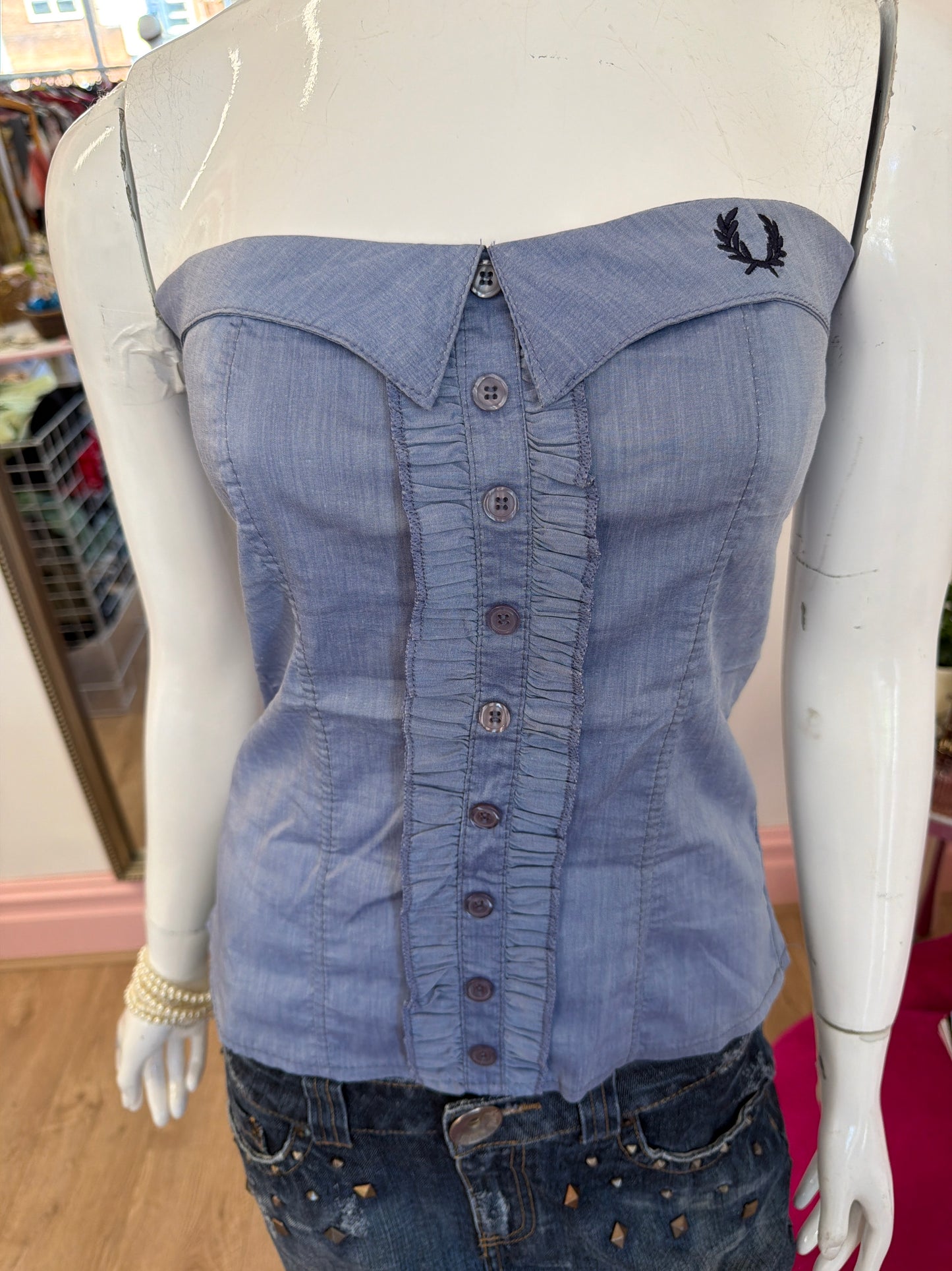 550 Fred Perry strapless top