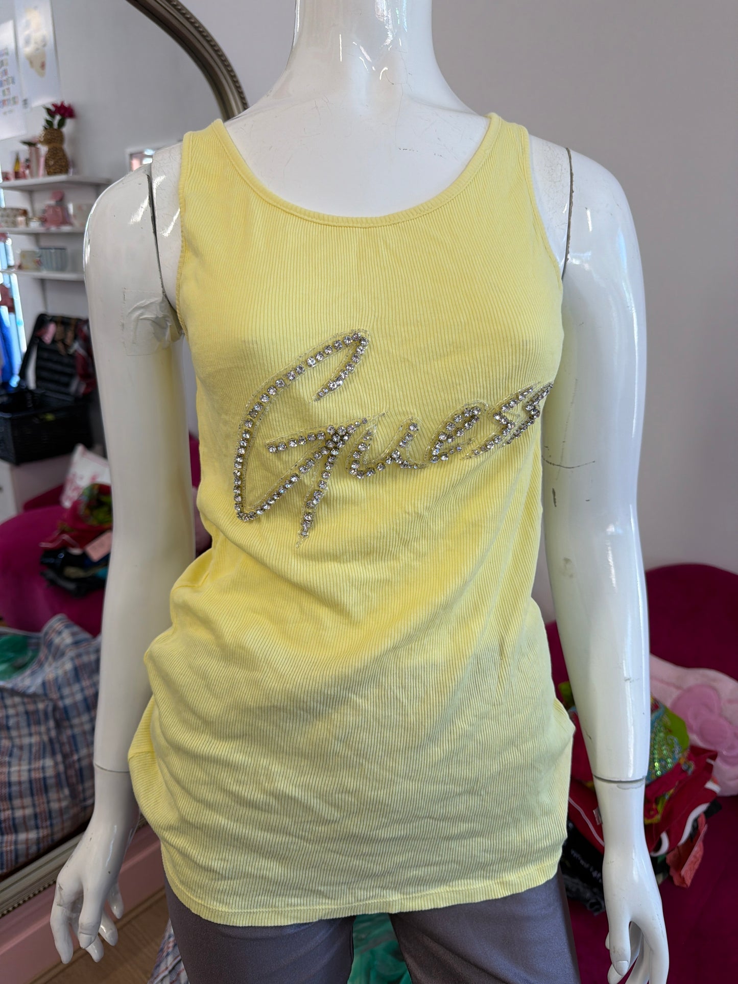 628 Guess diamanté top Size Small