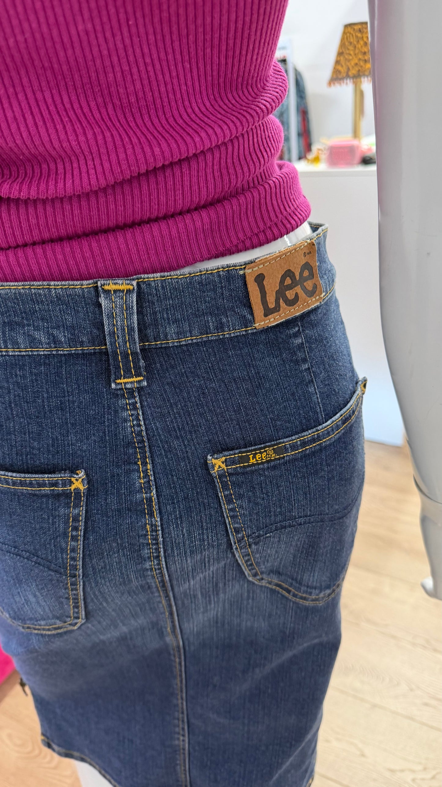 173 Lee denim midi skirt