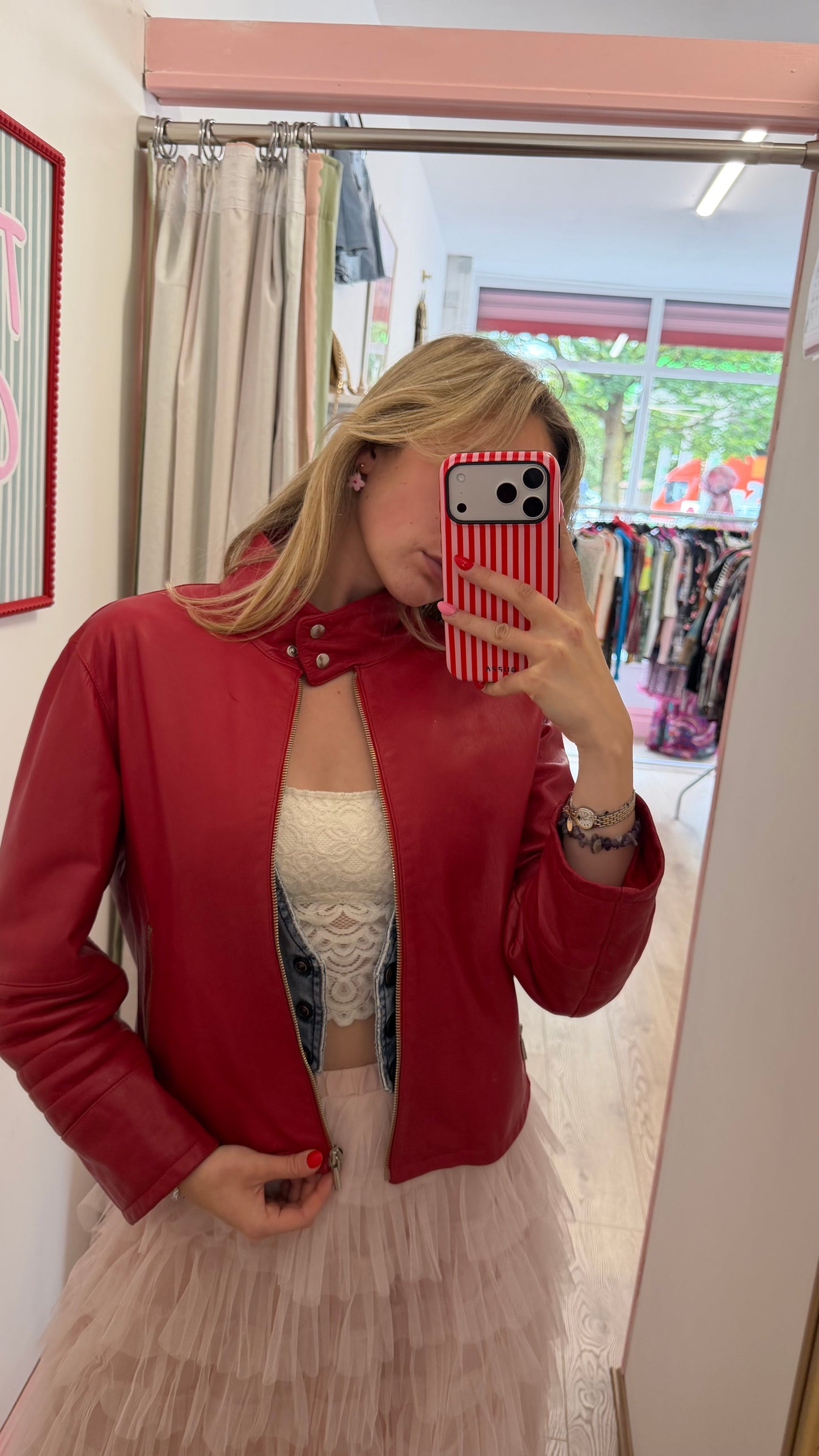 331 Red leather jacket