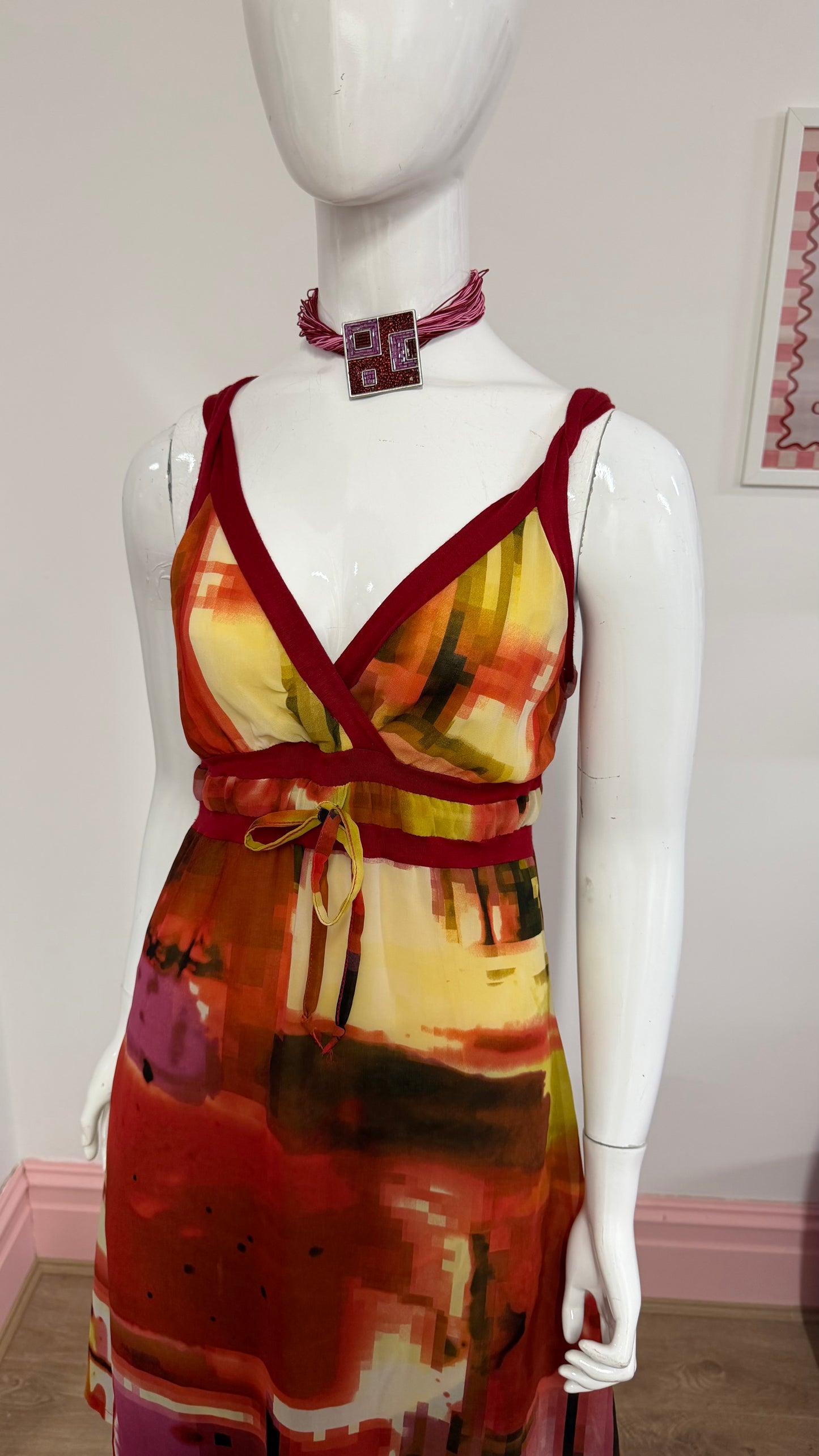 129 yellow orange dress