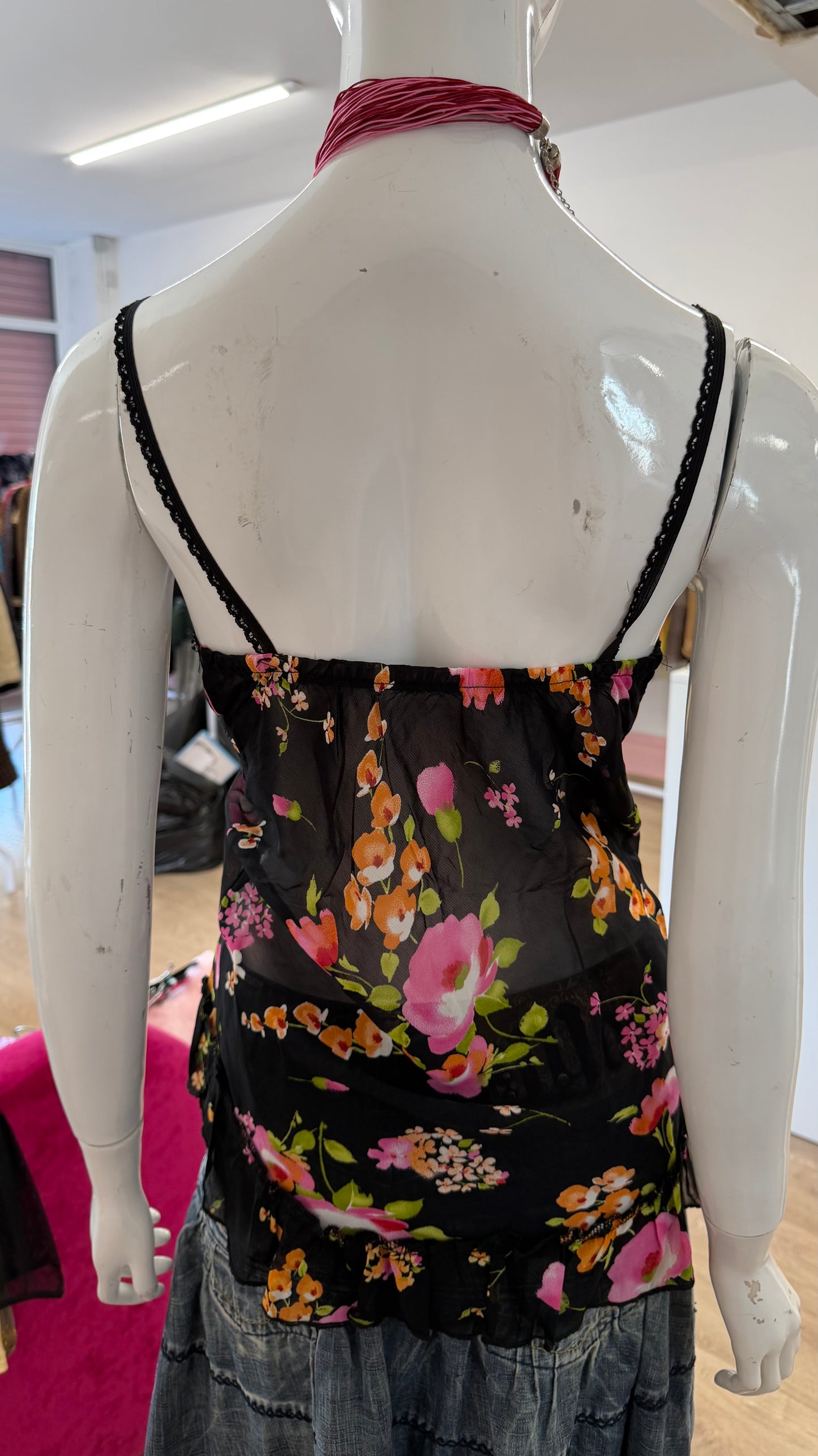 79 black floral cami