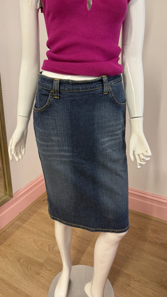 173 Lee denim midi skirt