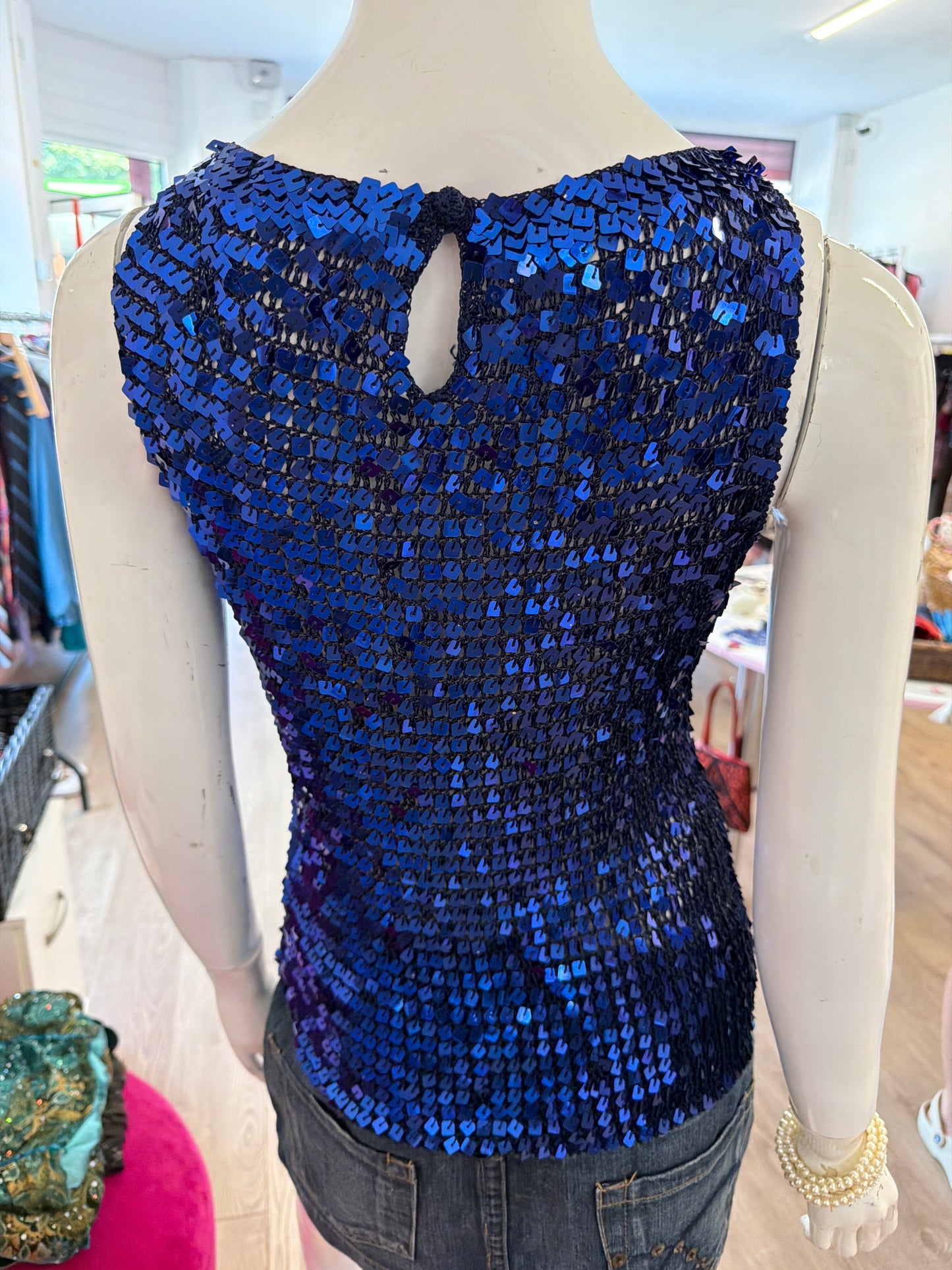 545 Blue sequin top