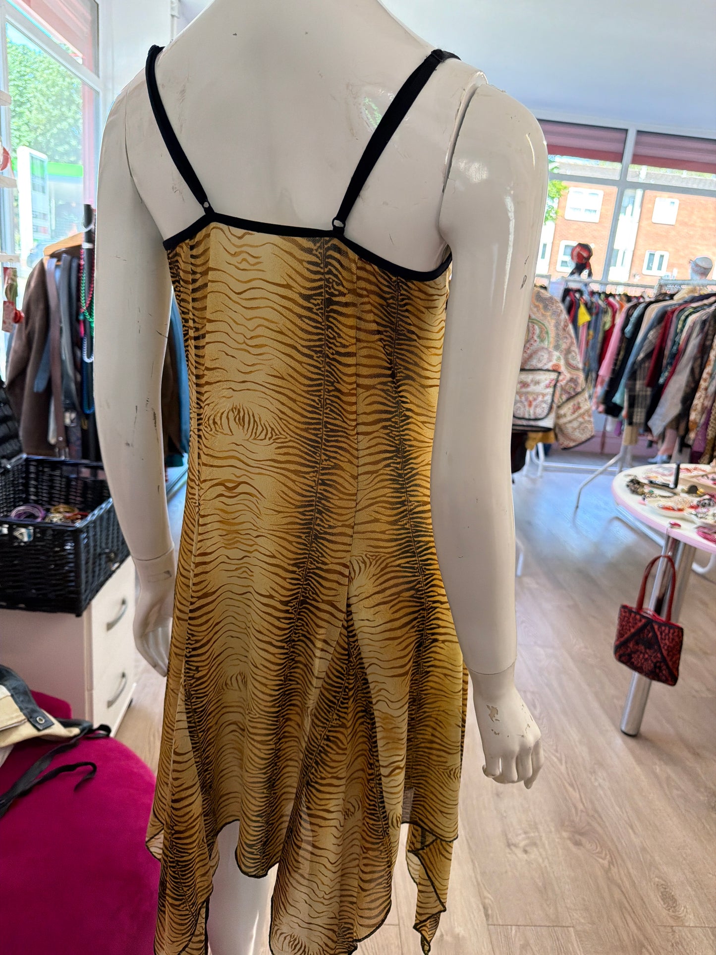 445 Animal print mesh sheet dress