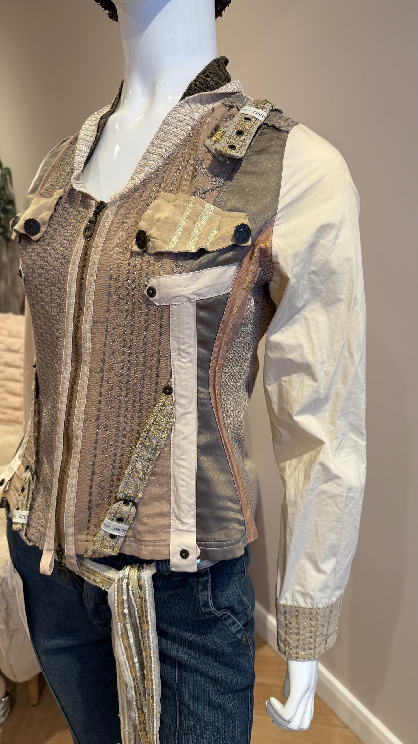 1 Beige Jacket with corset back size uk 10