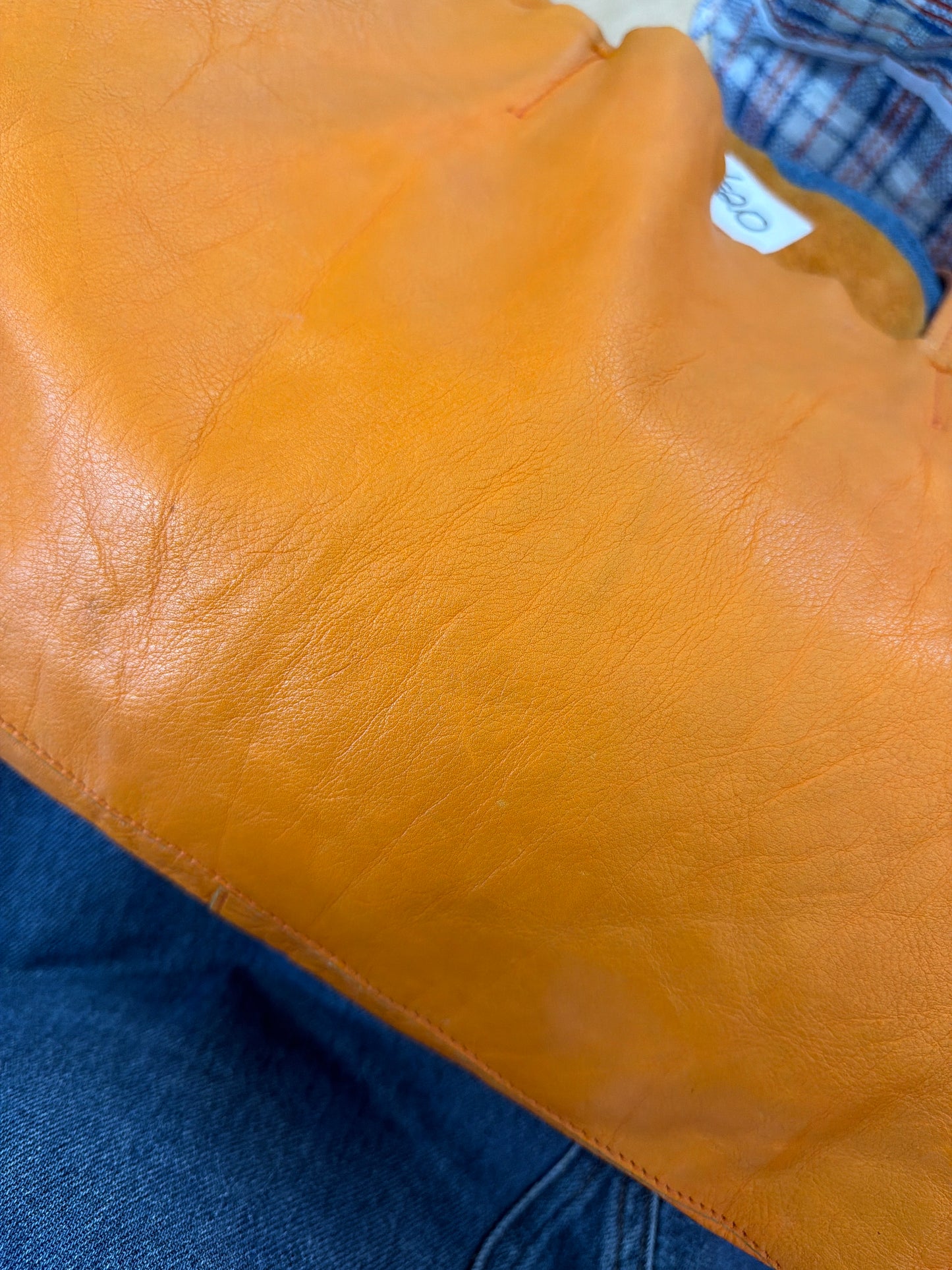 607 Orange leather bag