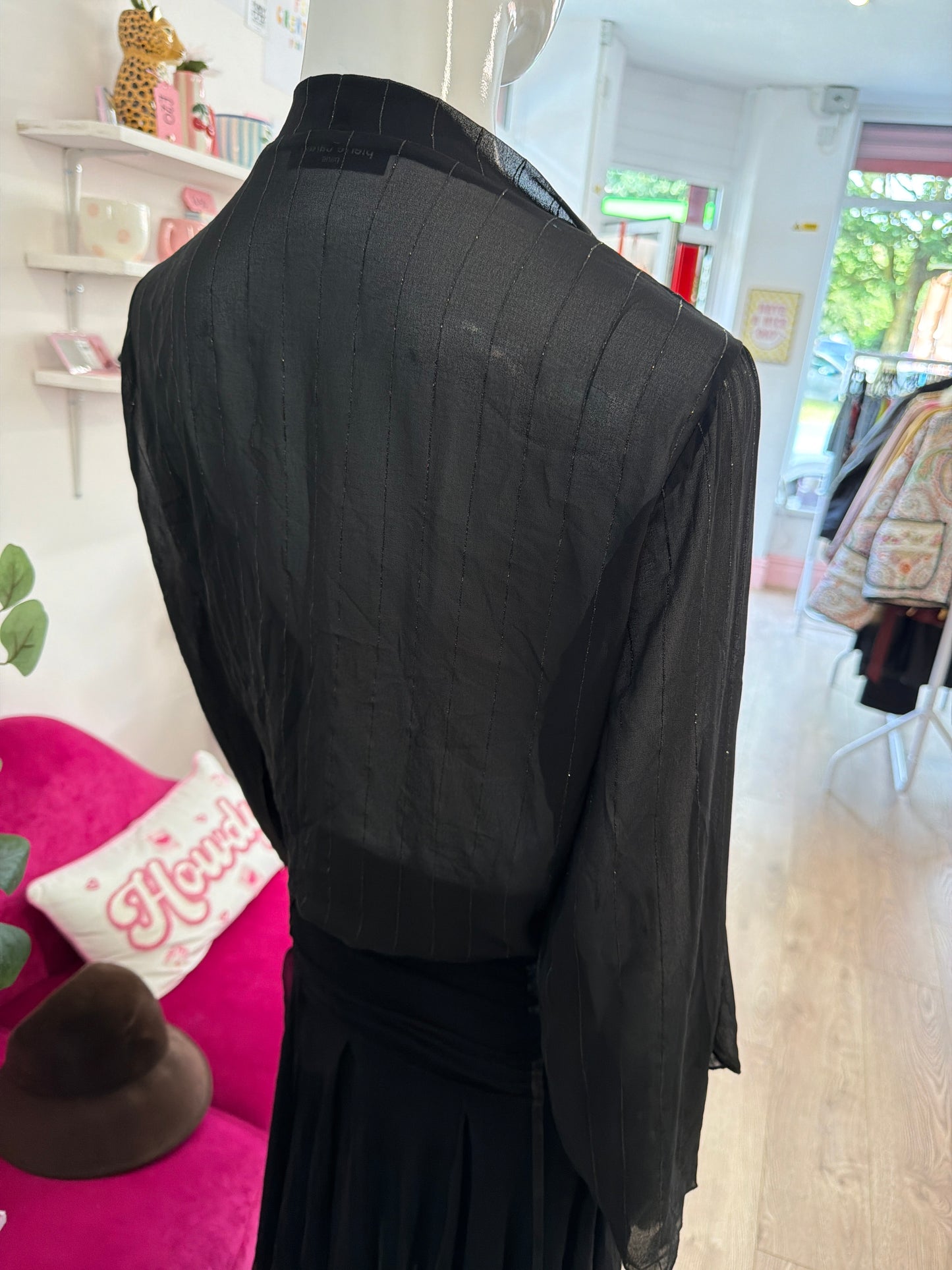 407 Pierre Cardin black sheer cardy