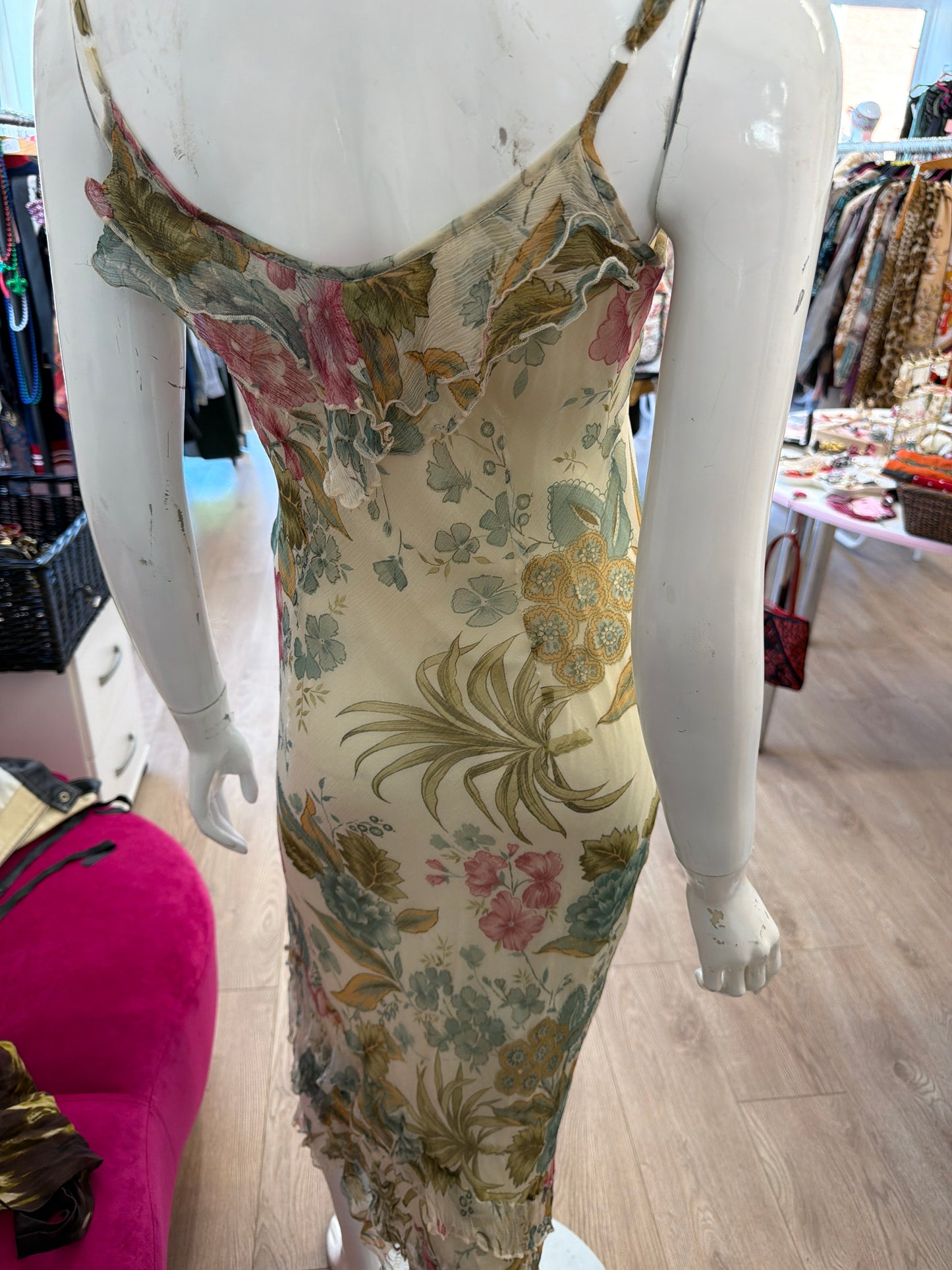 449 Floral sheer strappy dress