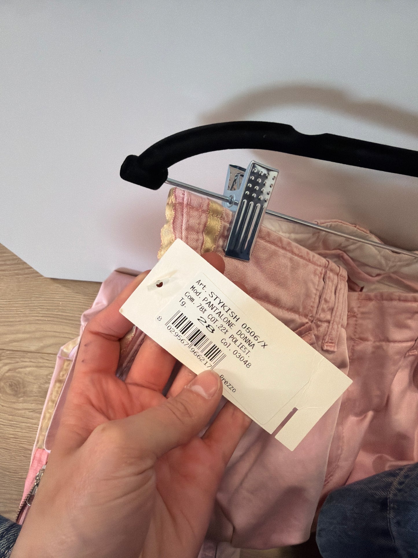 154 Pink satin style trousers