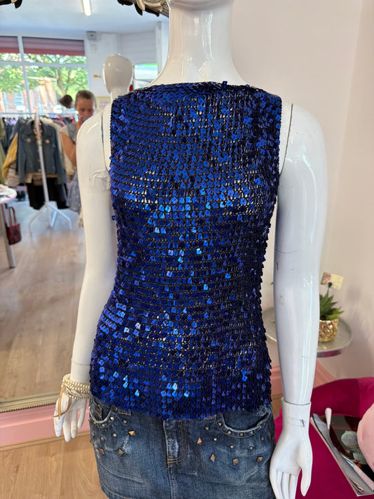 545 Blue sequin top