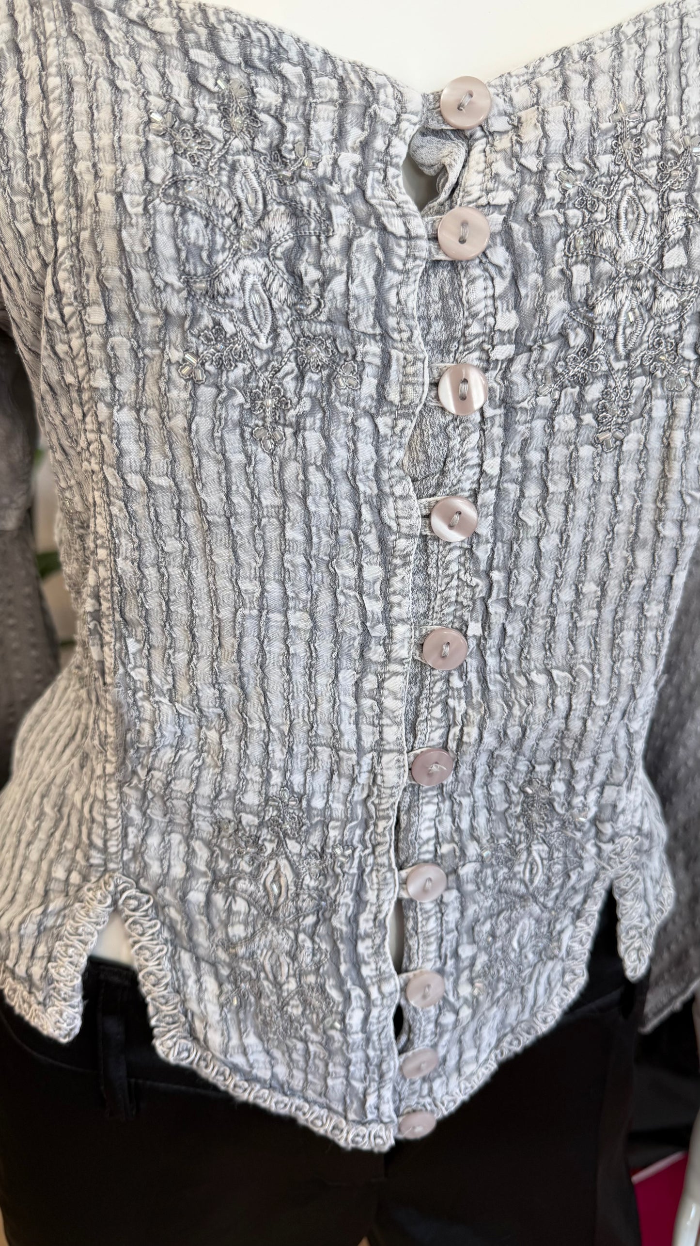 380 Grey button up shirt free size