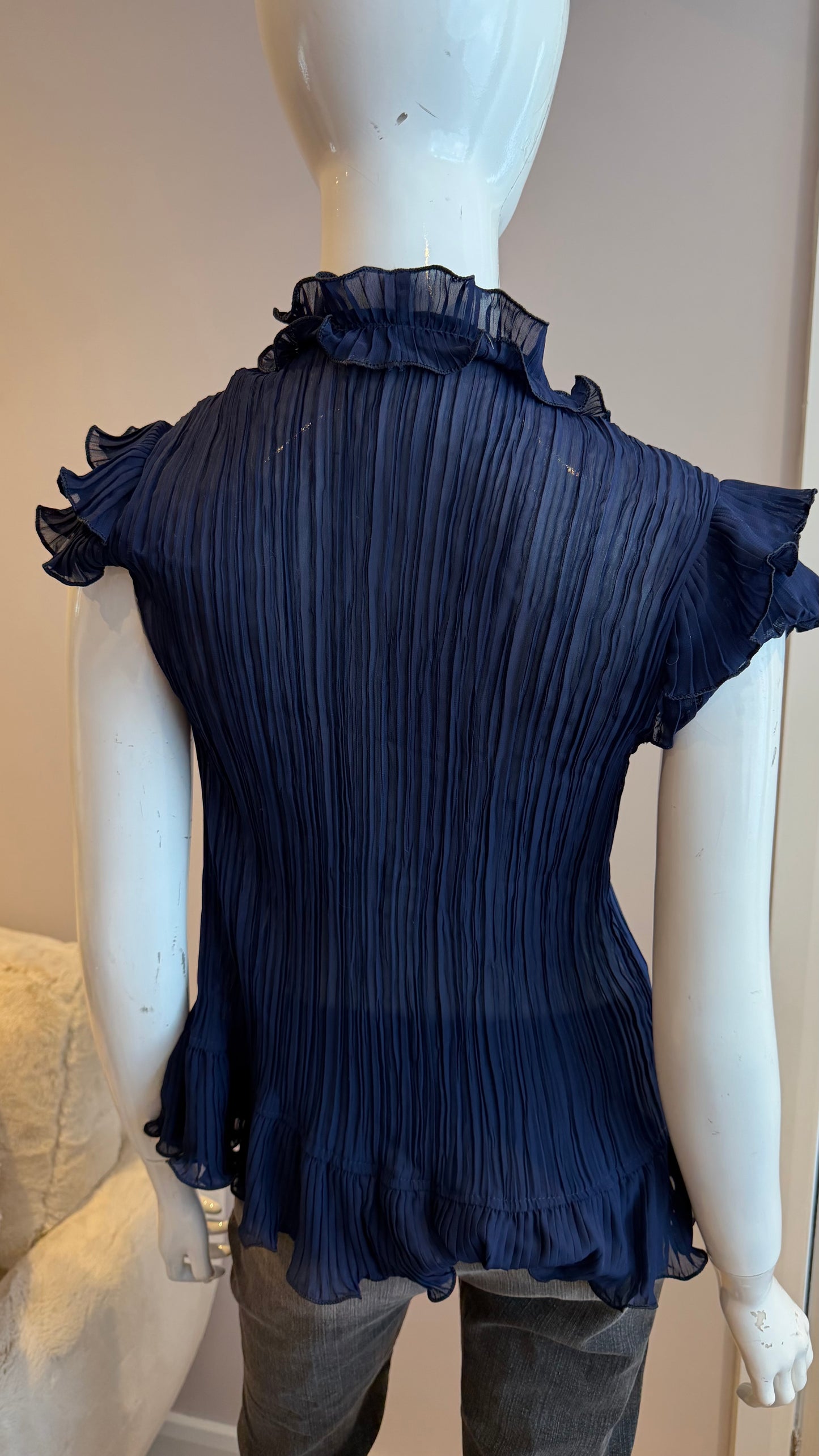 5 Blue meshed top
