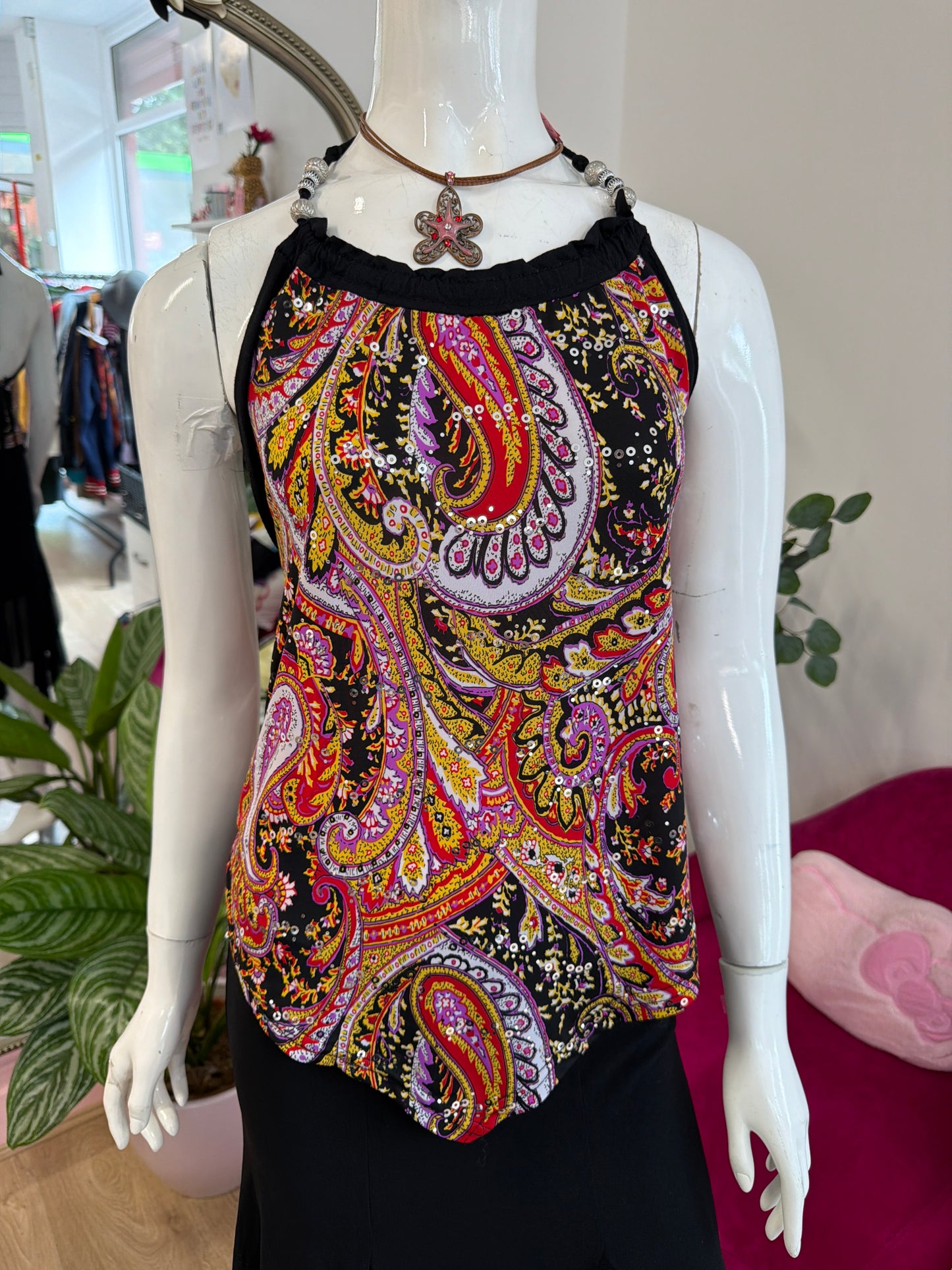 466 Paisley top halter neck