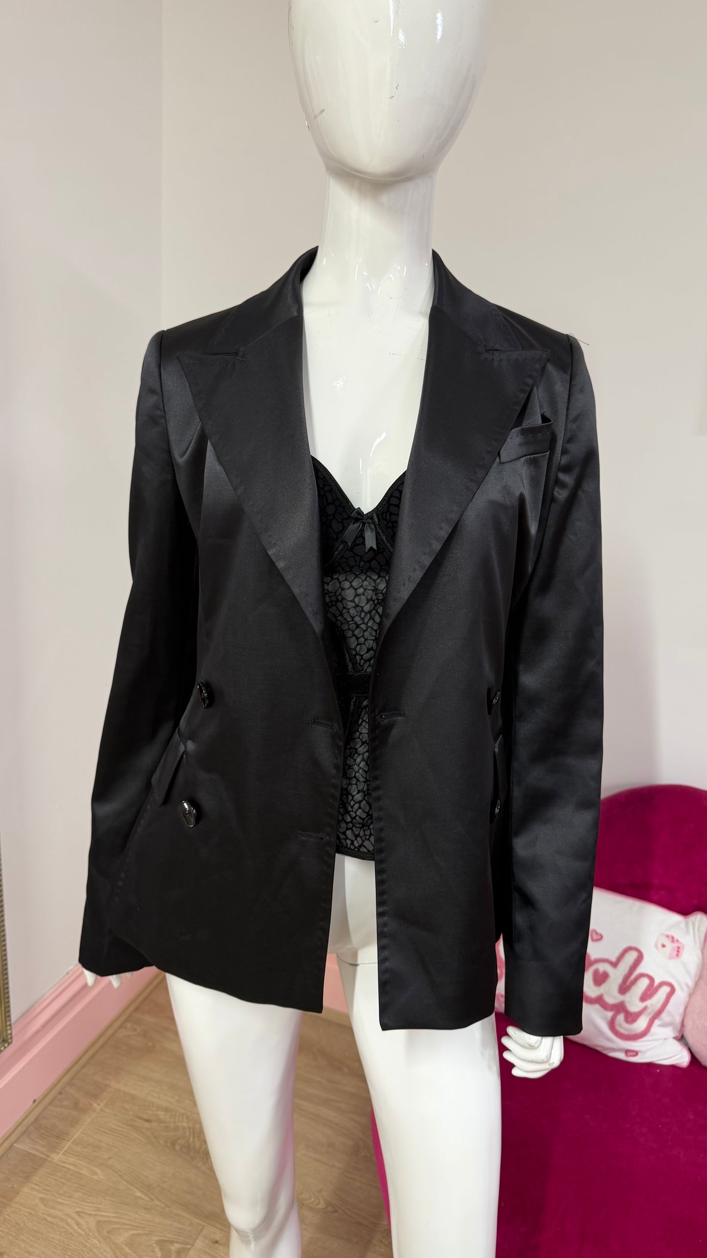 301 Motivi black satin suit jacket