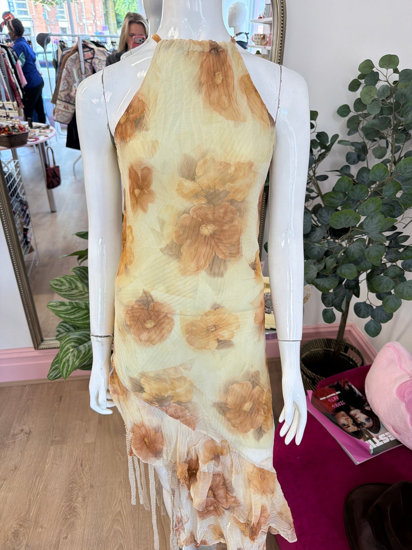 410 halter neck sheer dress