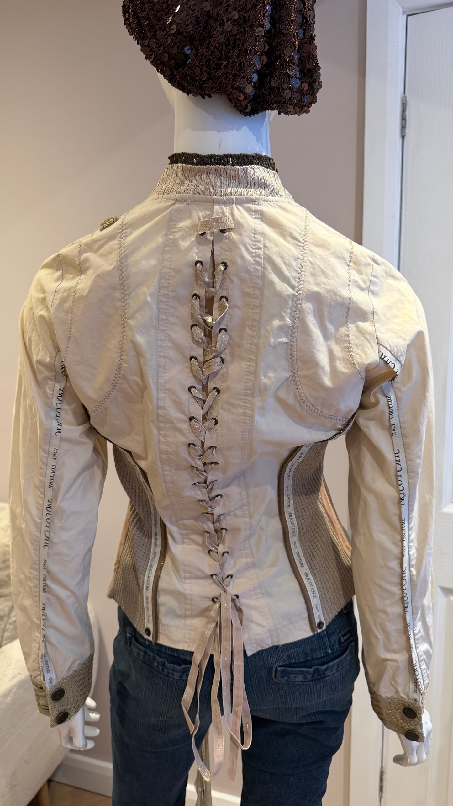 1 Beige Jacket with corset back size uk 10