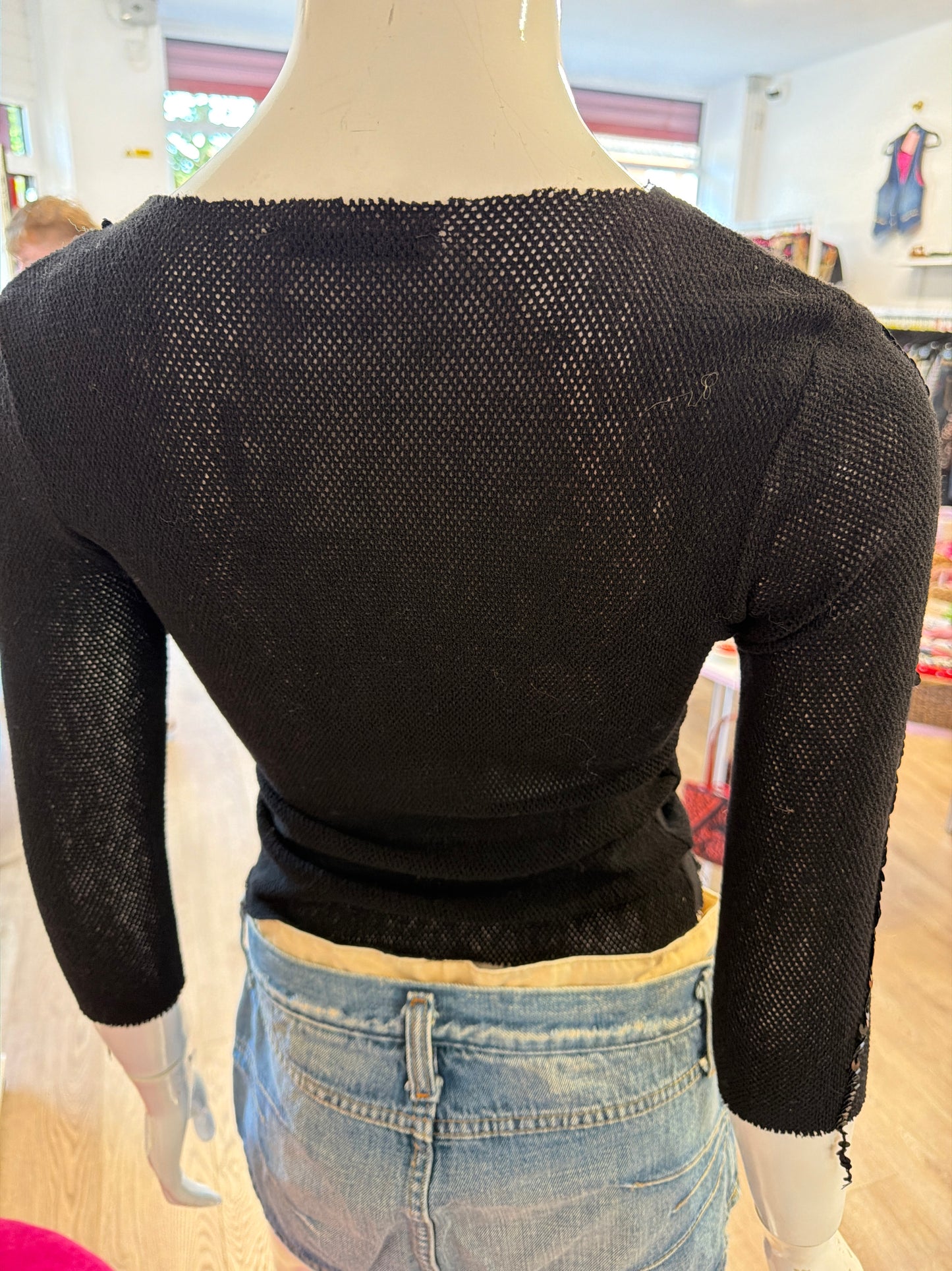 442 black sequined top