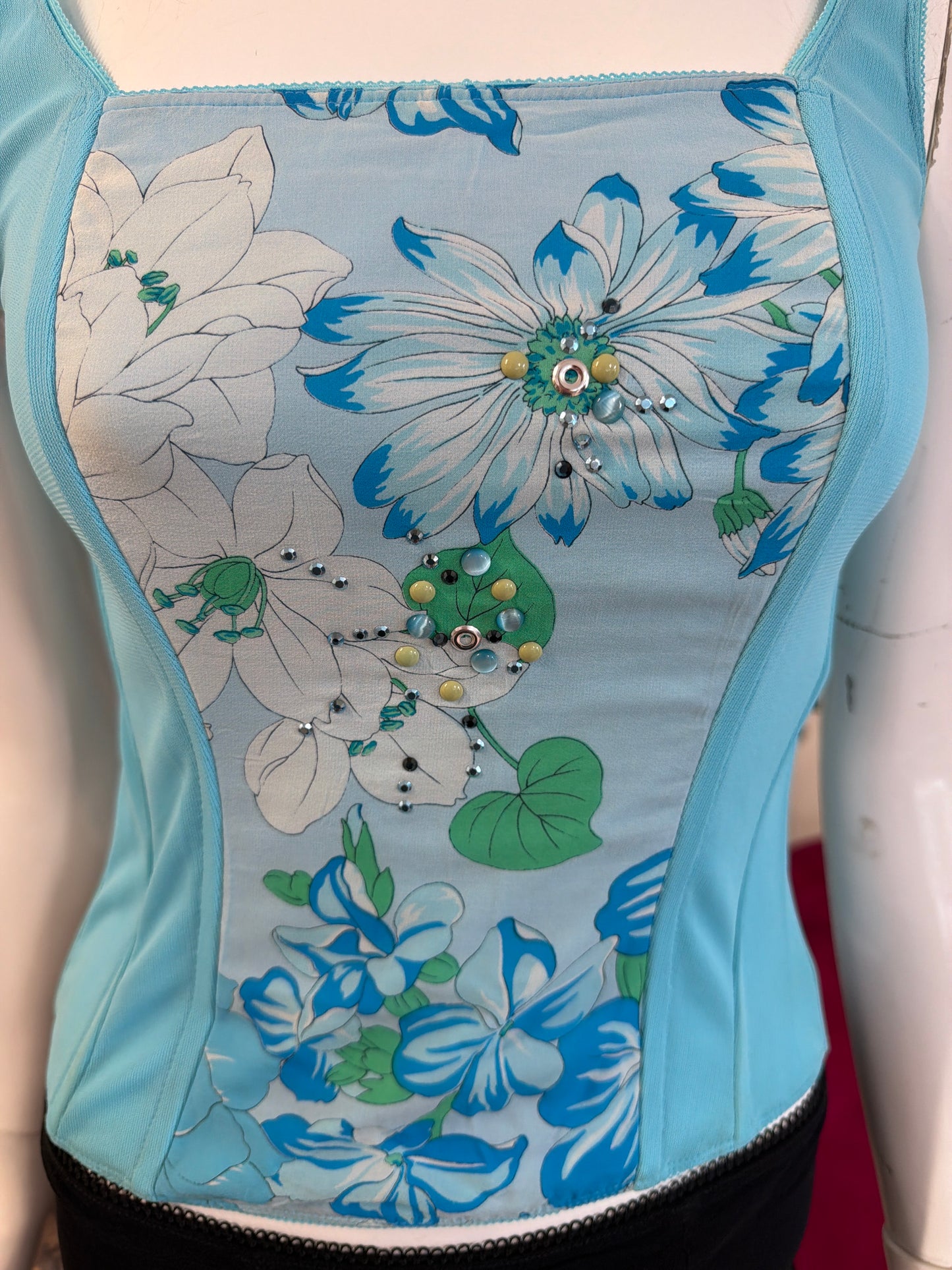 465 Blue corset style top