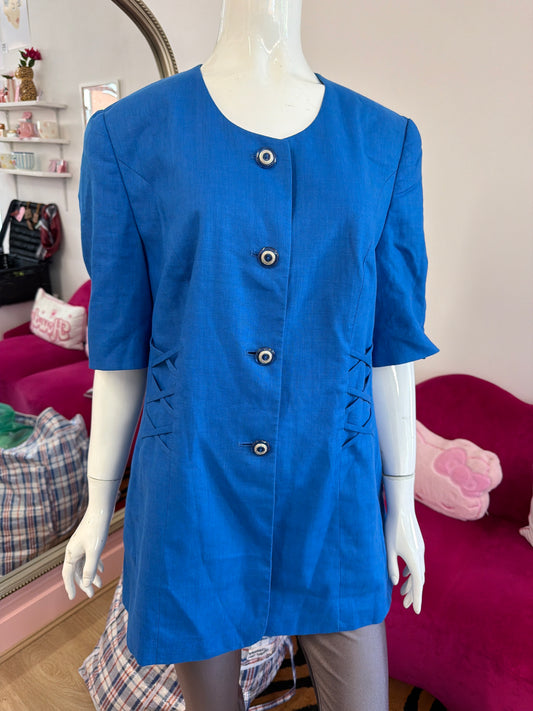 620 Gerry Weber Blue button up top Size 12/14