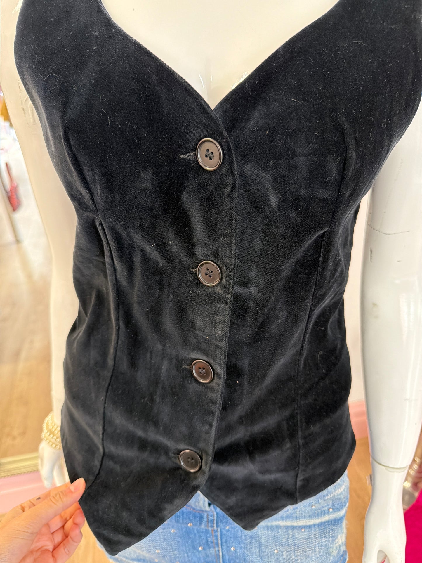 531 Black velvet waistcoat
