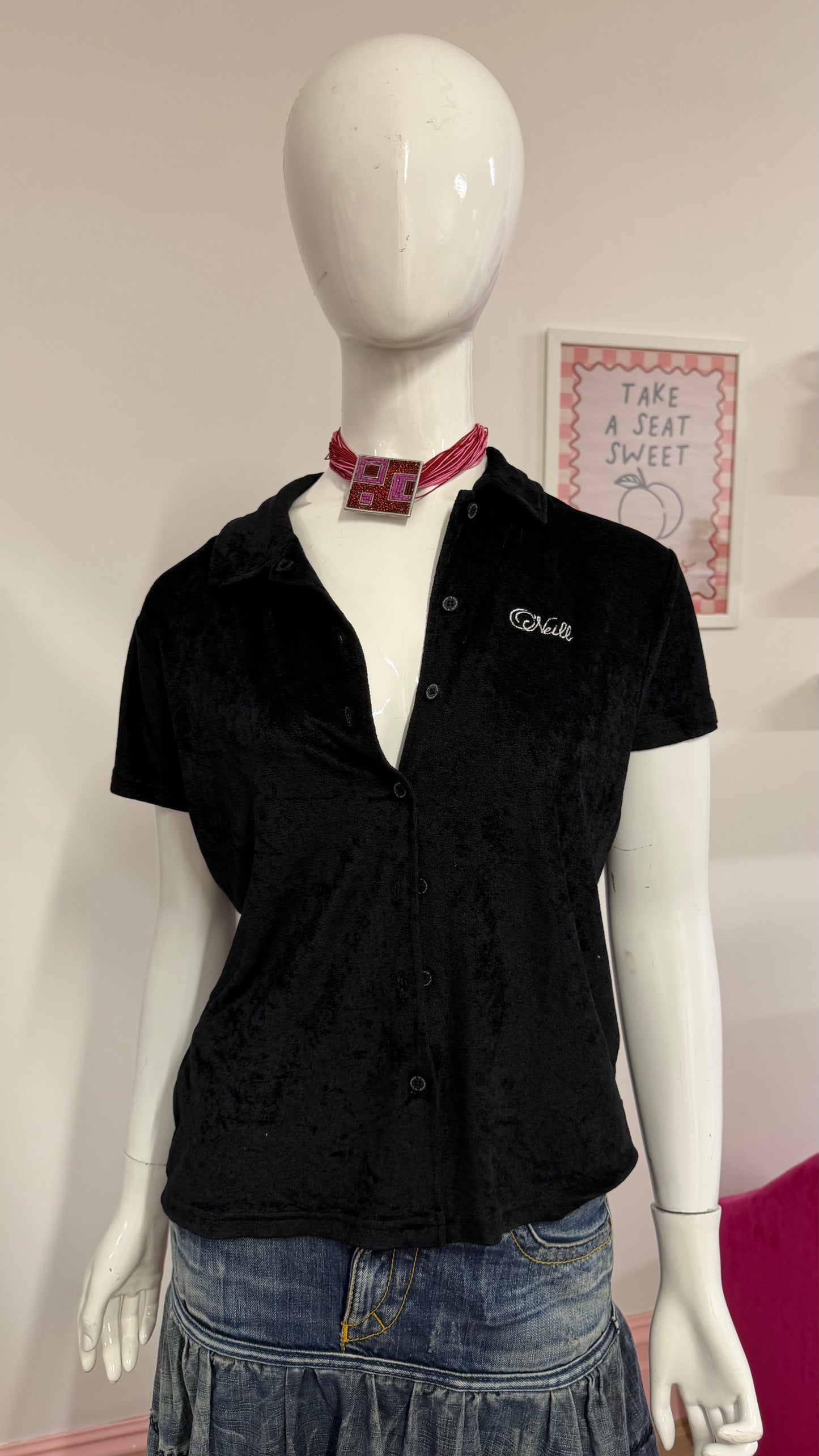 124 Black velvet shirt