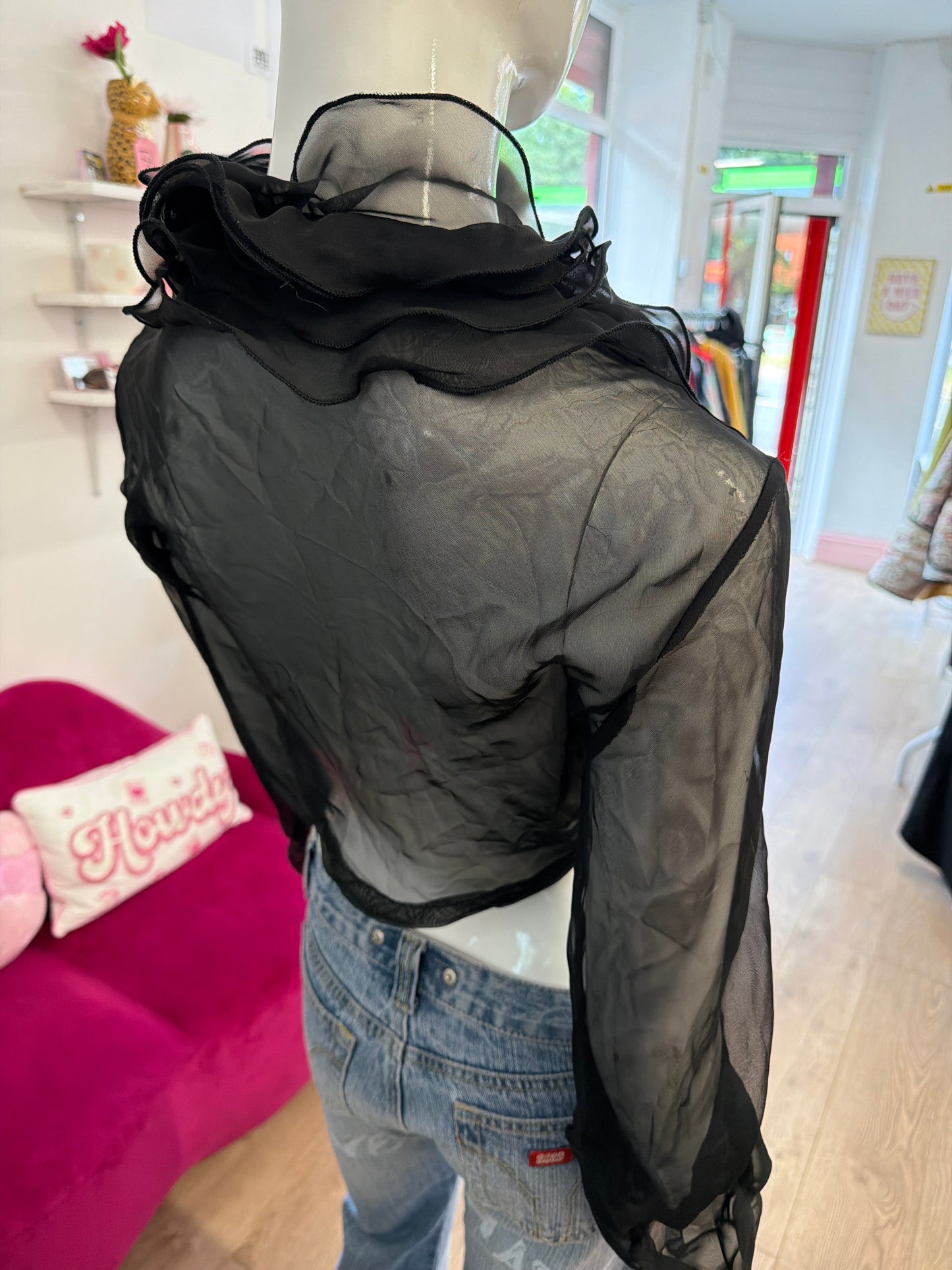 350 Black mesh bolero
