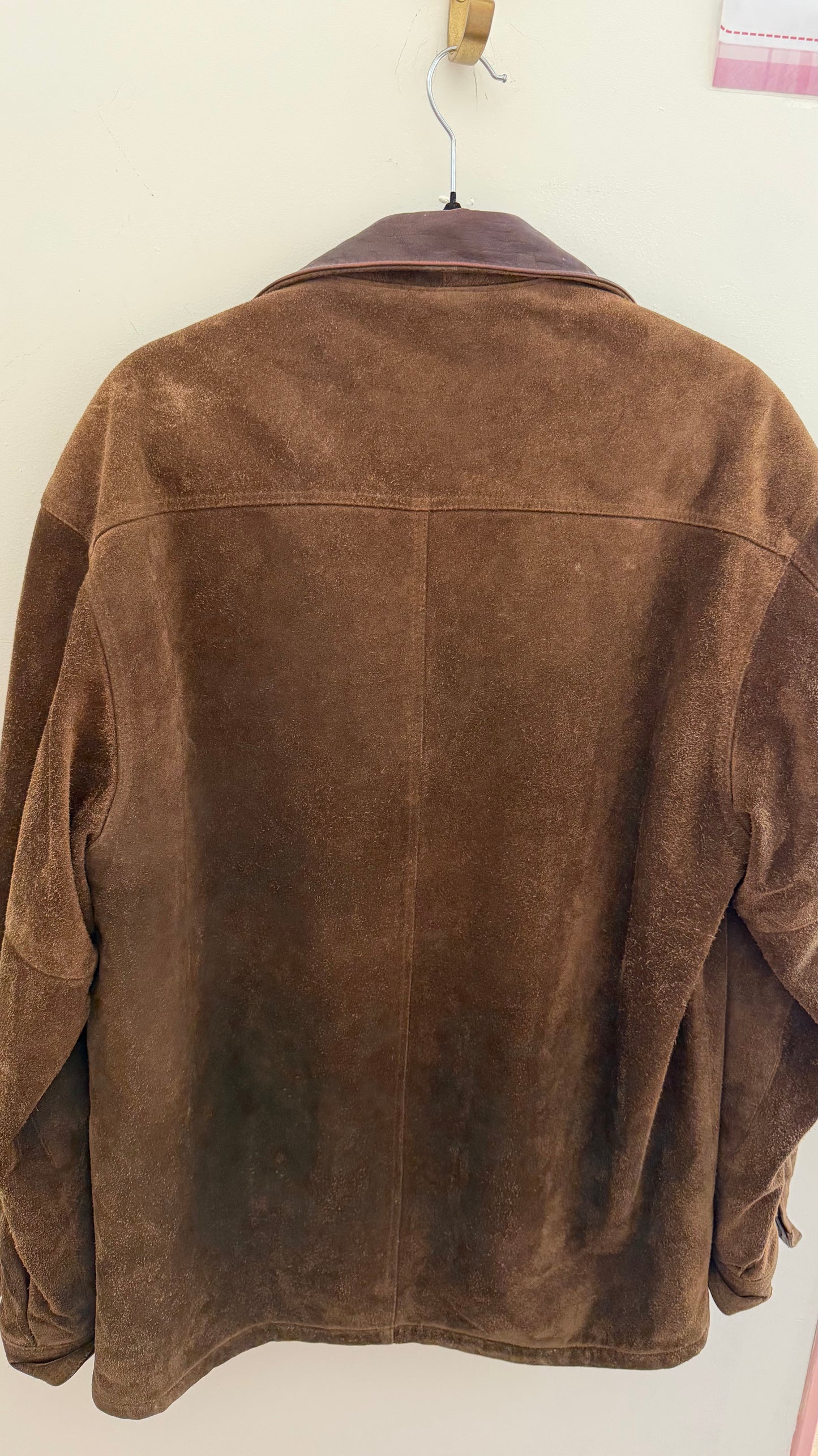 347 Brown suede jacket with fur lining
