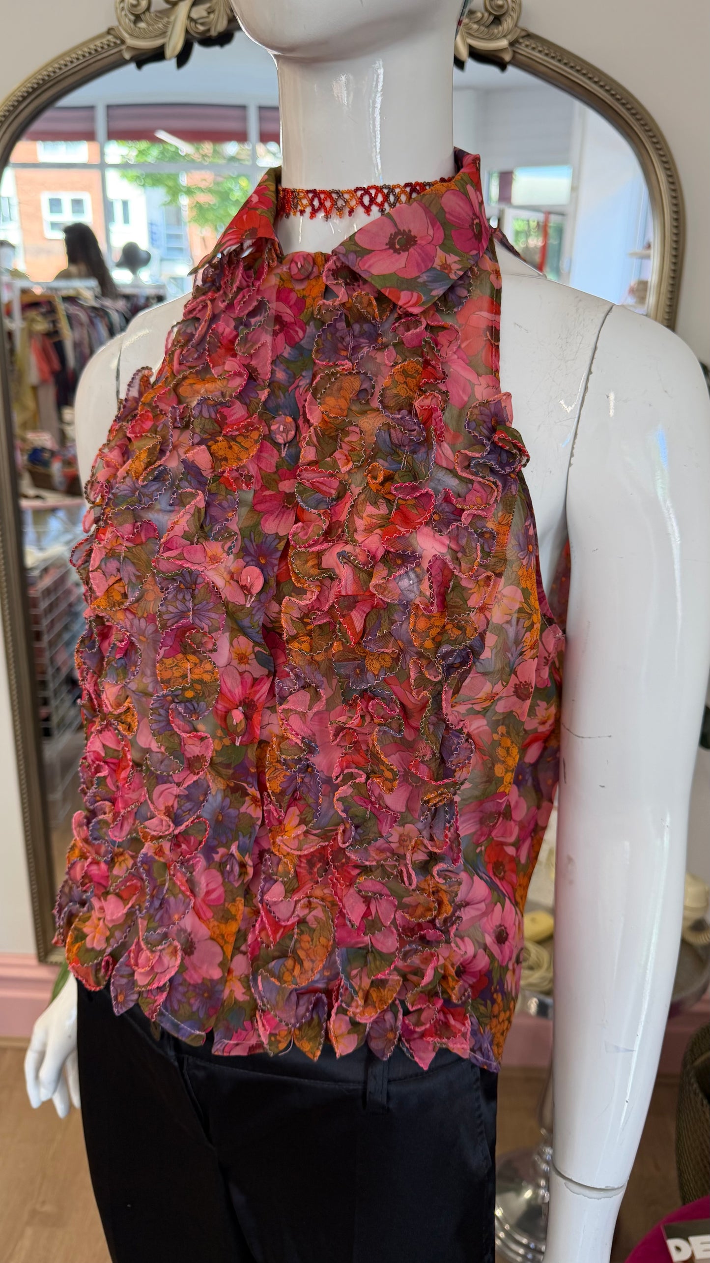 373 Marella floral sleeveless blouse