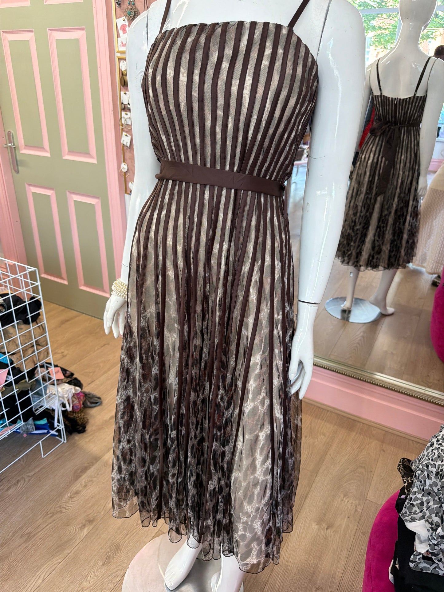 519 leopard print meshed dress