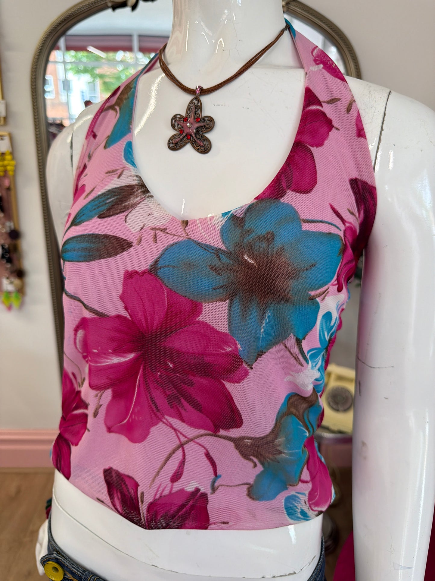 479 floral halter neck top