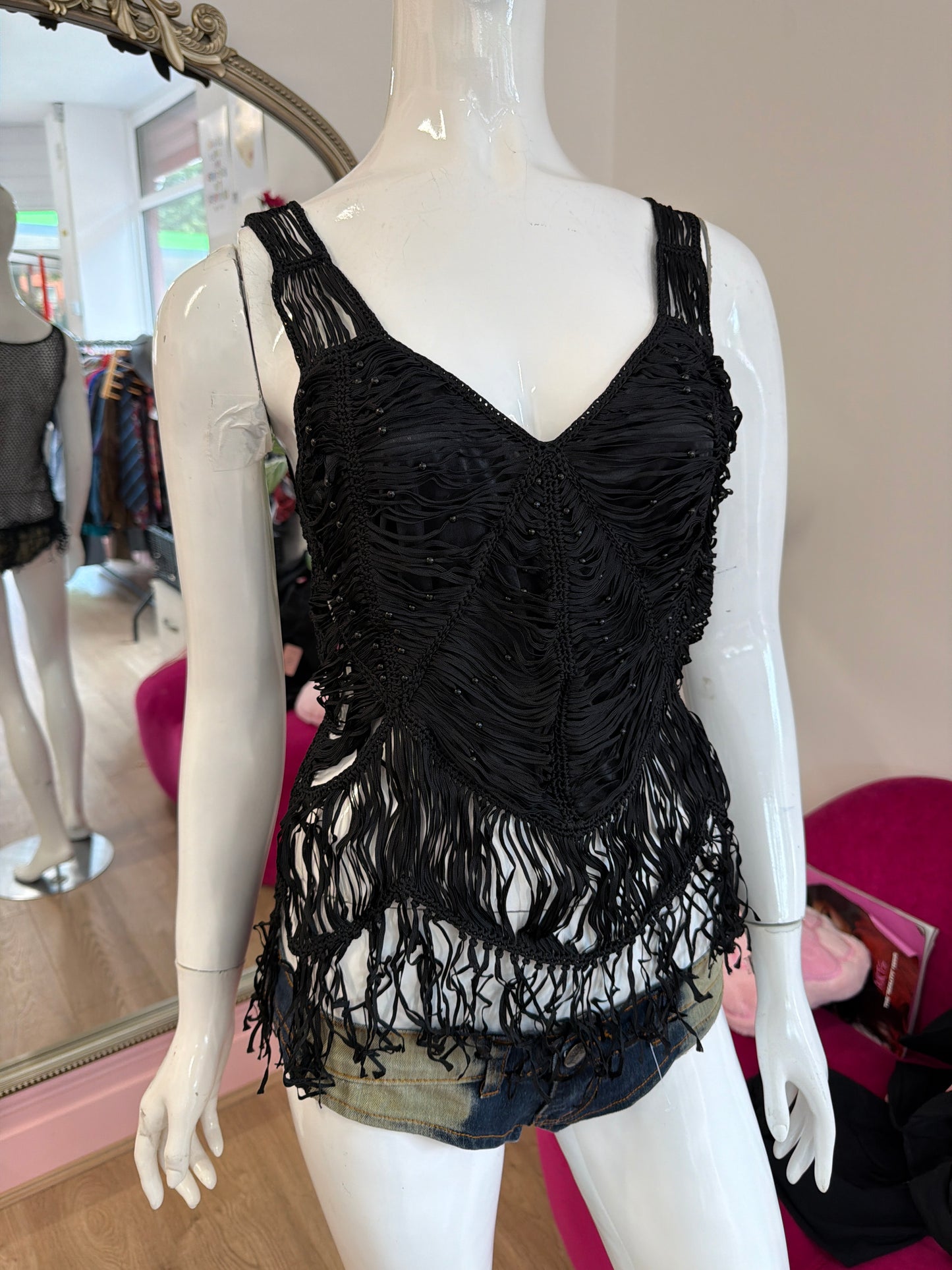 496 Black knit top