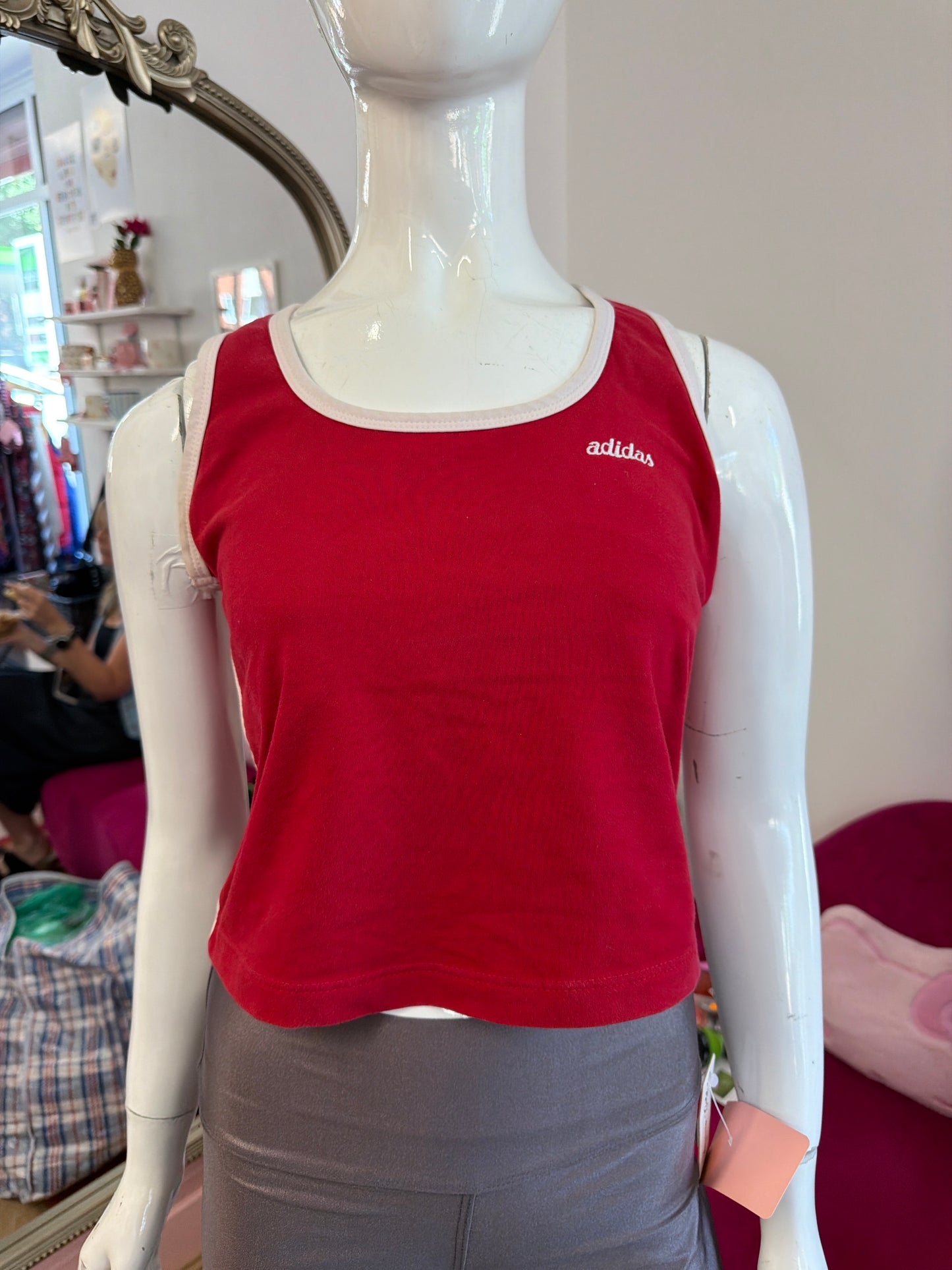 627 Adidas red tank top