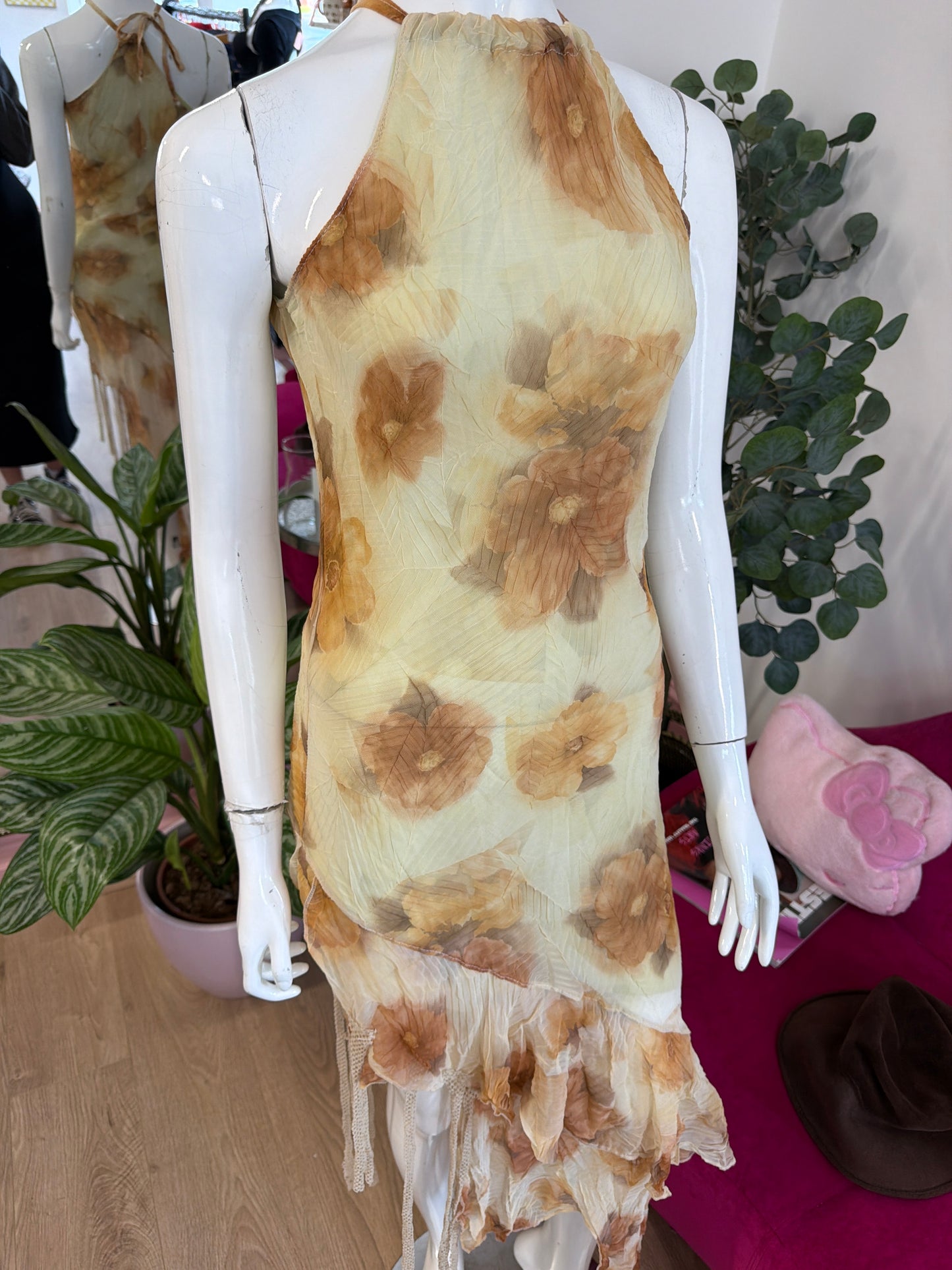 410 halter neck sheer dress