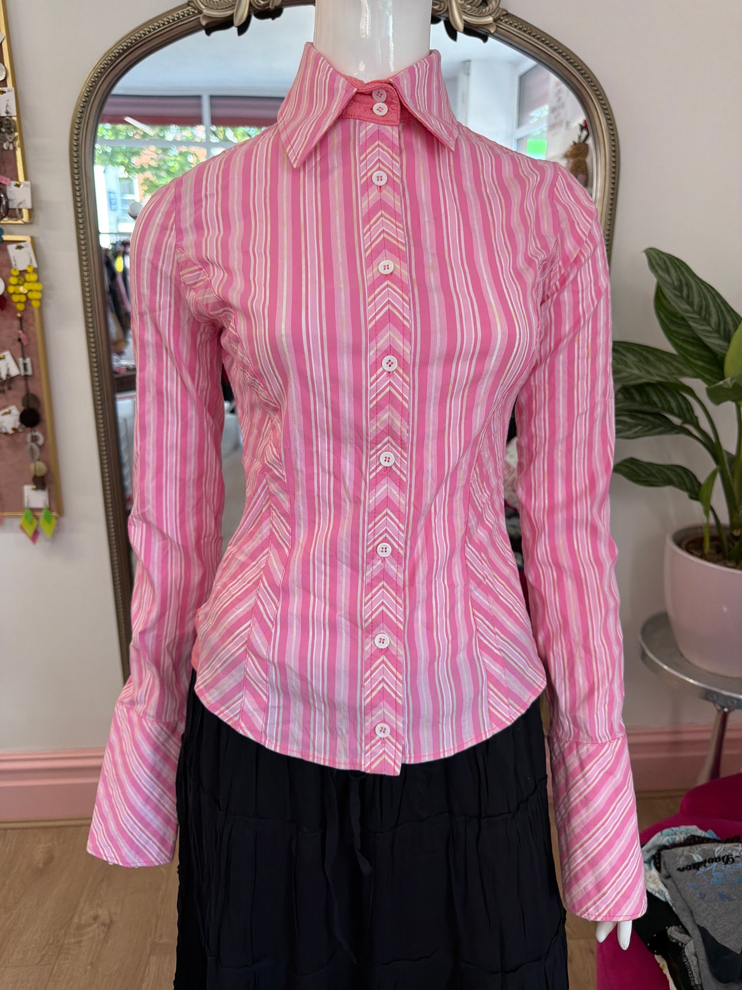 511 Karen Millen Pink striped shirt