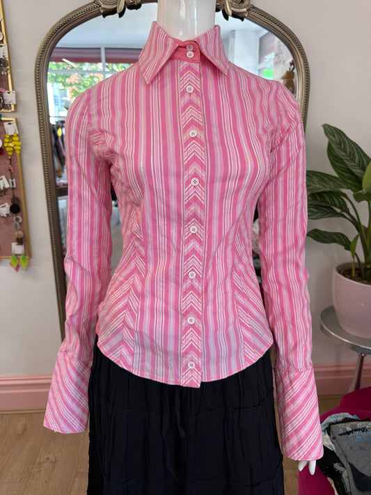 511 Karen Millen Pink striped shirt