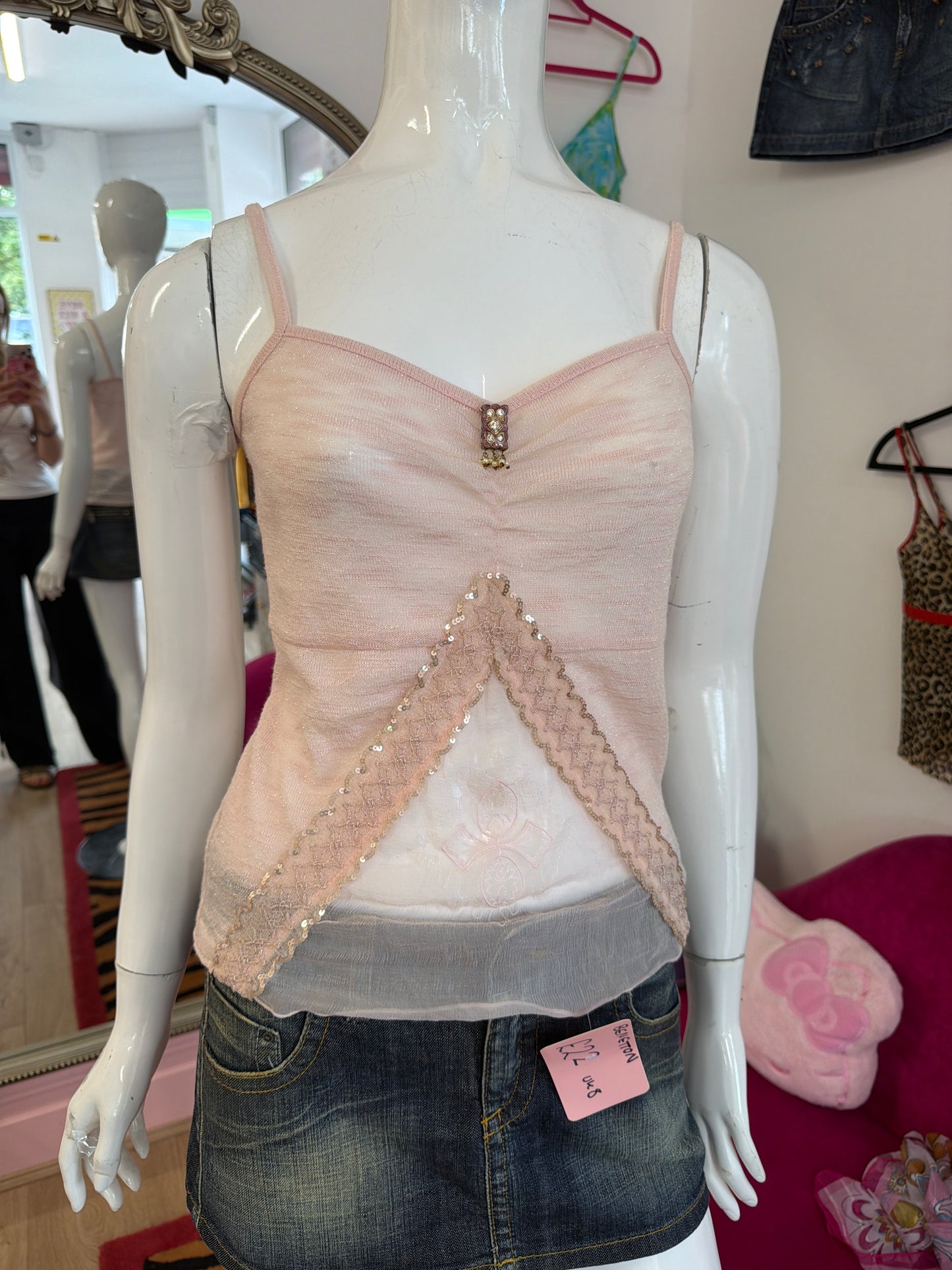 646 Baby pink cami top size Small