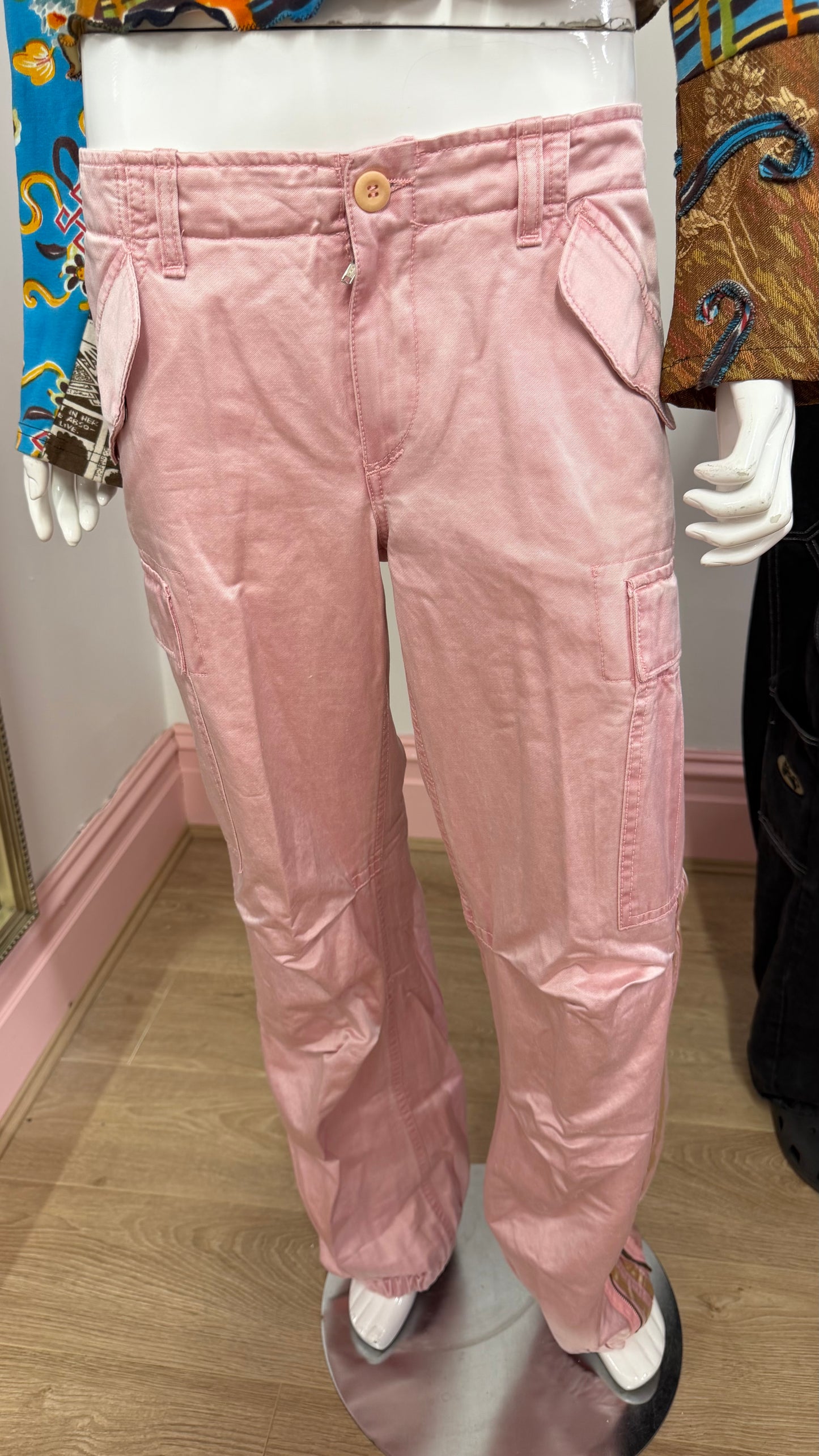 154 Pink satin style trousers
