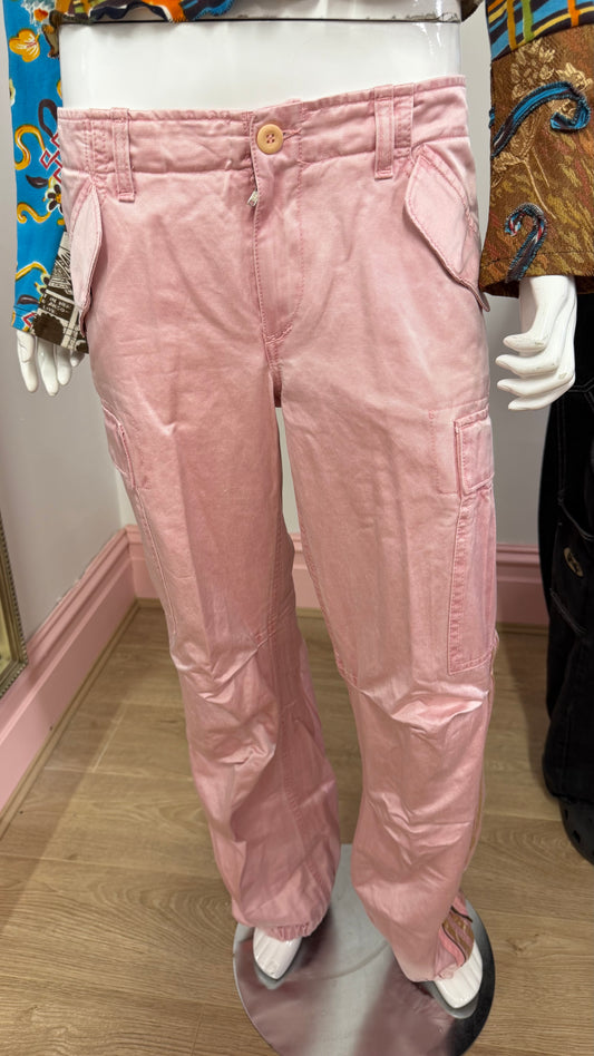 154 Pink satin style trousers