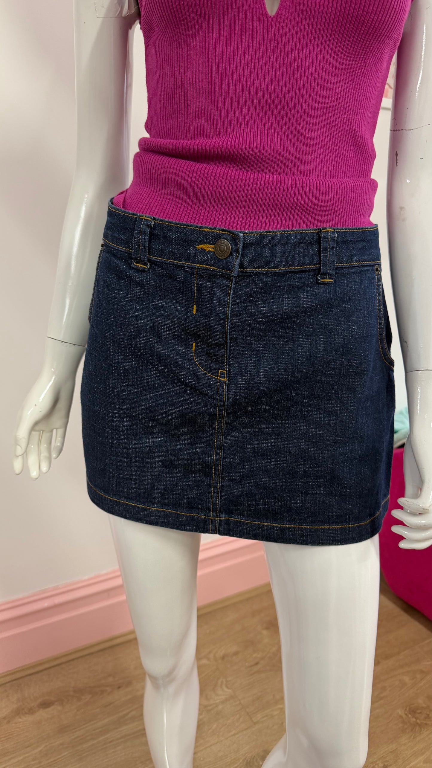 190 Kappa mini denim skirt