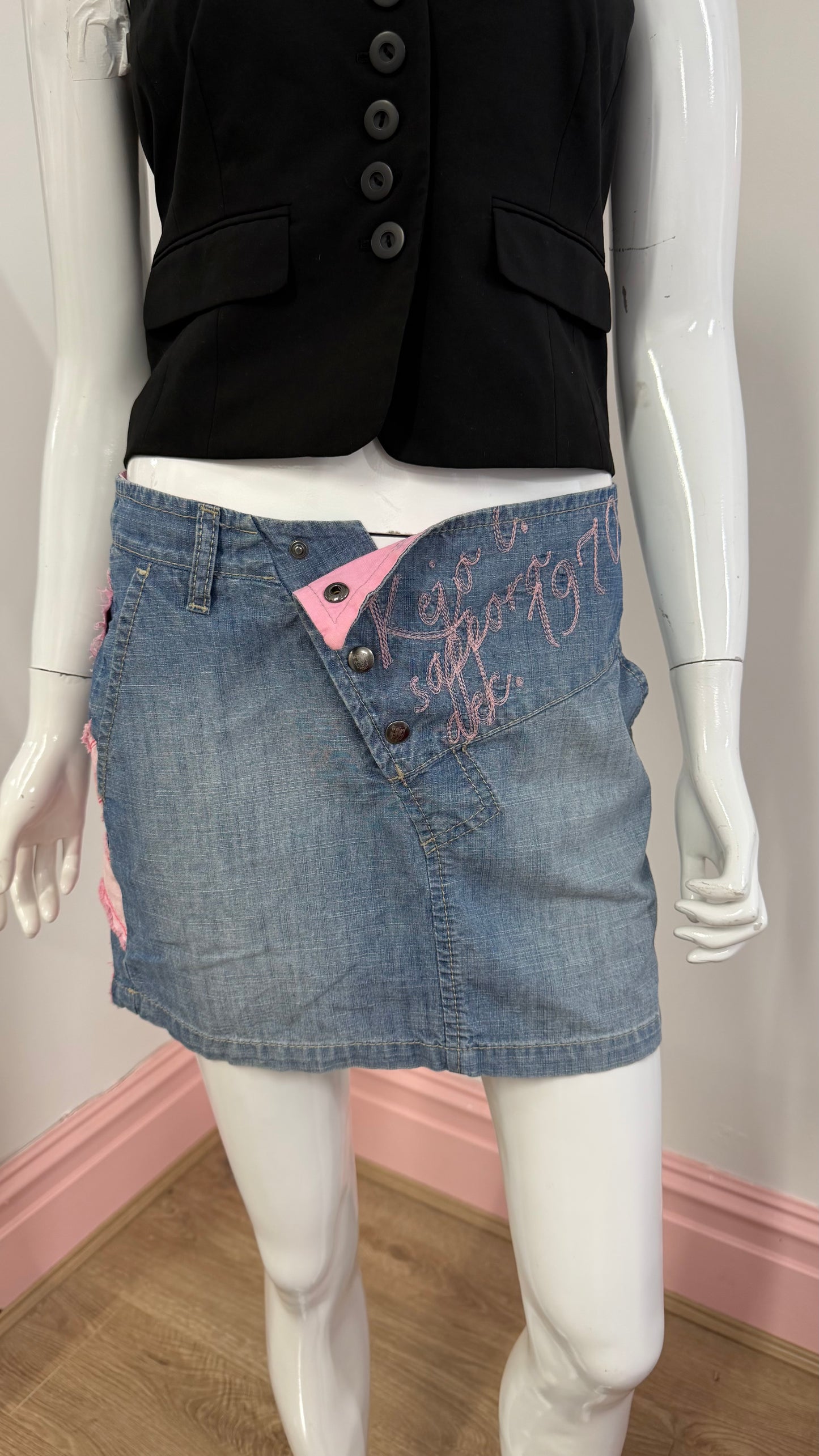 201 denim mini skirt